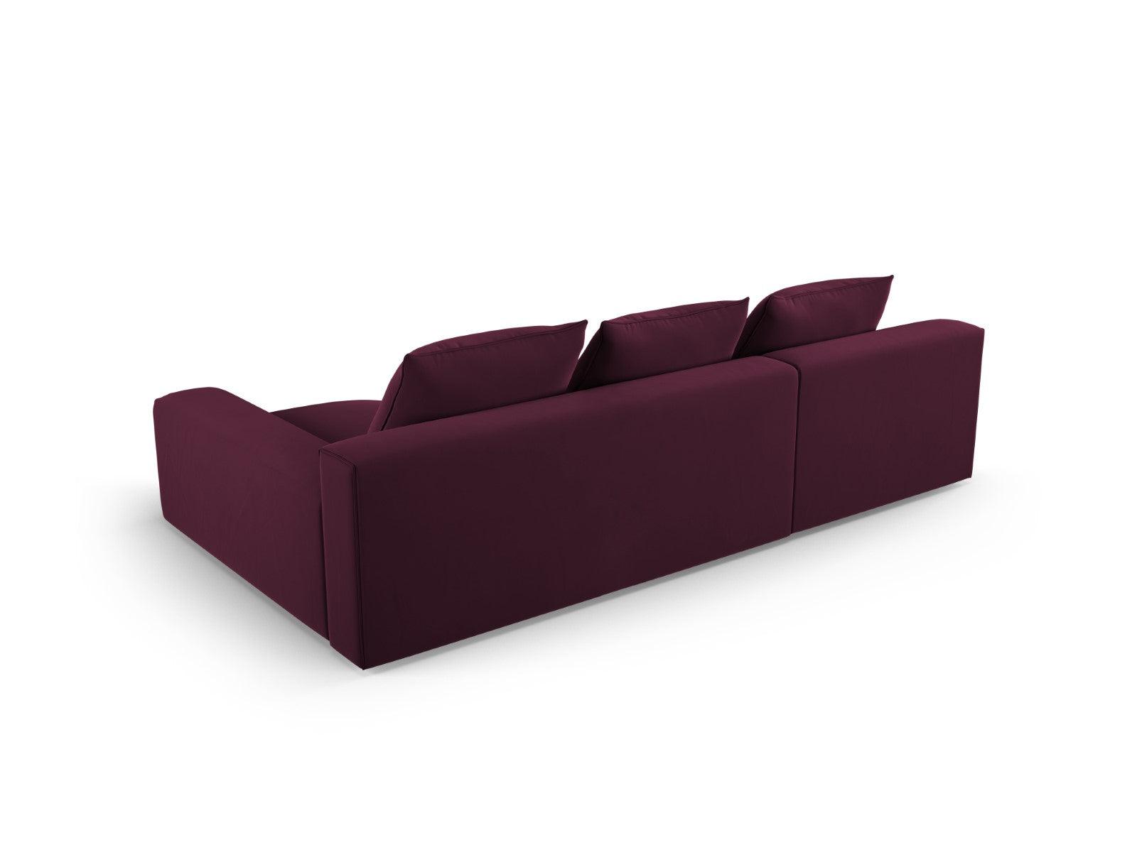 Narożnik aksamitny prawostronny 4-osobowy IVY burgundowy Mazzini Sofas    Eye on Design