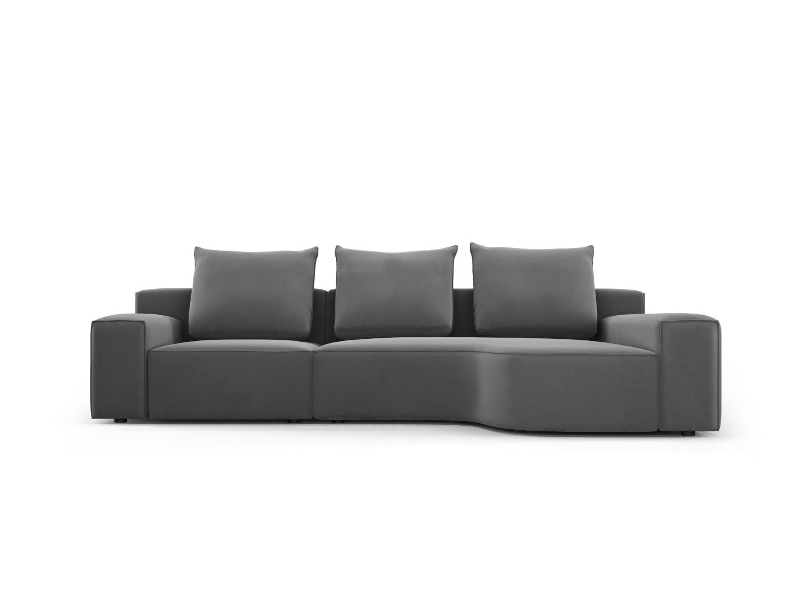 Narożnik aksamitny prawostronny 4-osobowy IVY ciemnoszary Mazzini Sofas    Eye on Design