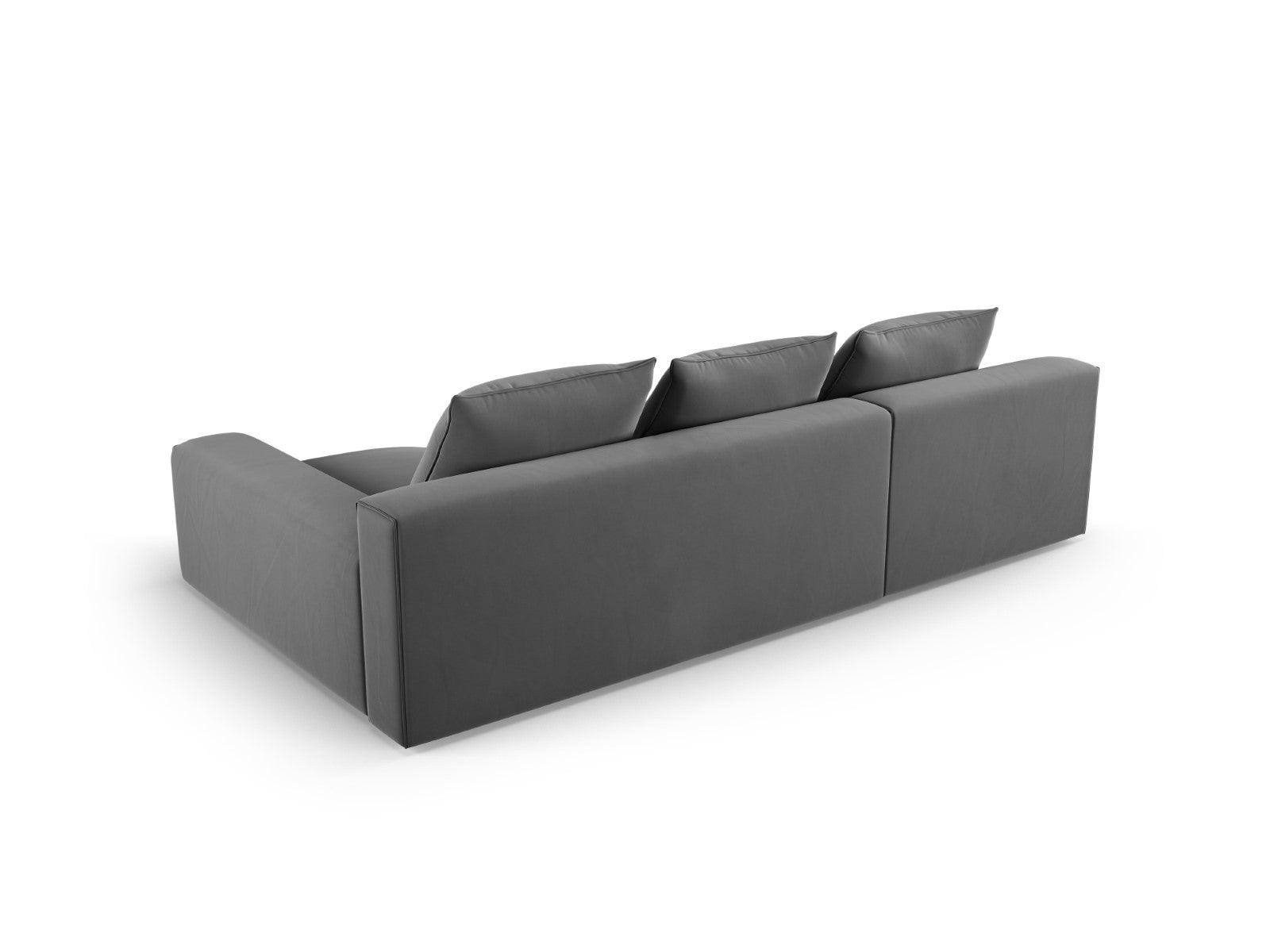 Narożnik aksamitny prawostronny 4-osobowy IVY ciemnoszary Mazzini Sofas    Eye on Design