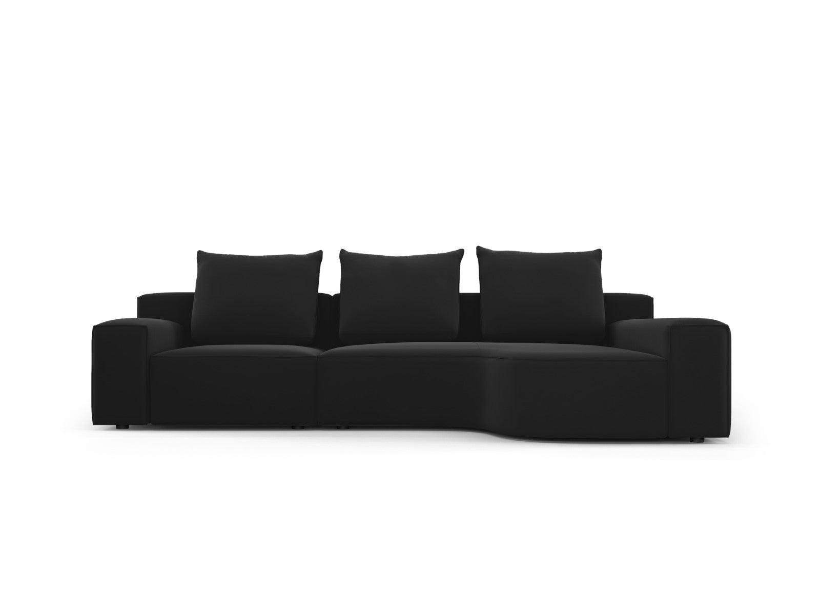 Narożnik aksamitny prawostronny 4-osobowy IVY czarny Mazzini Sofas    Eye on Design