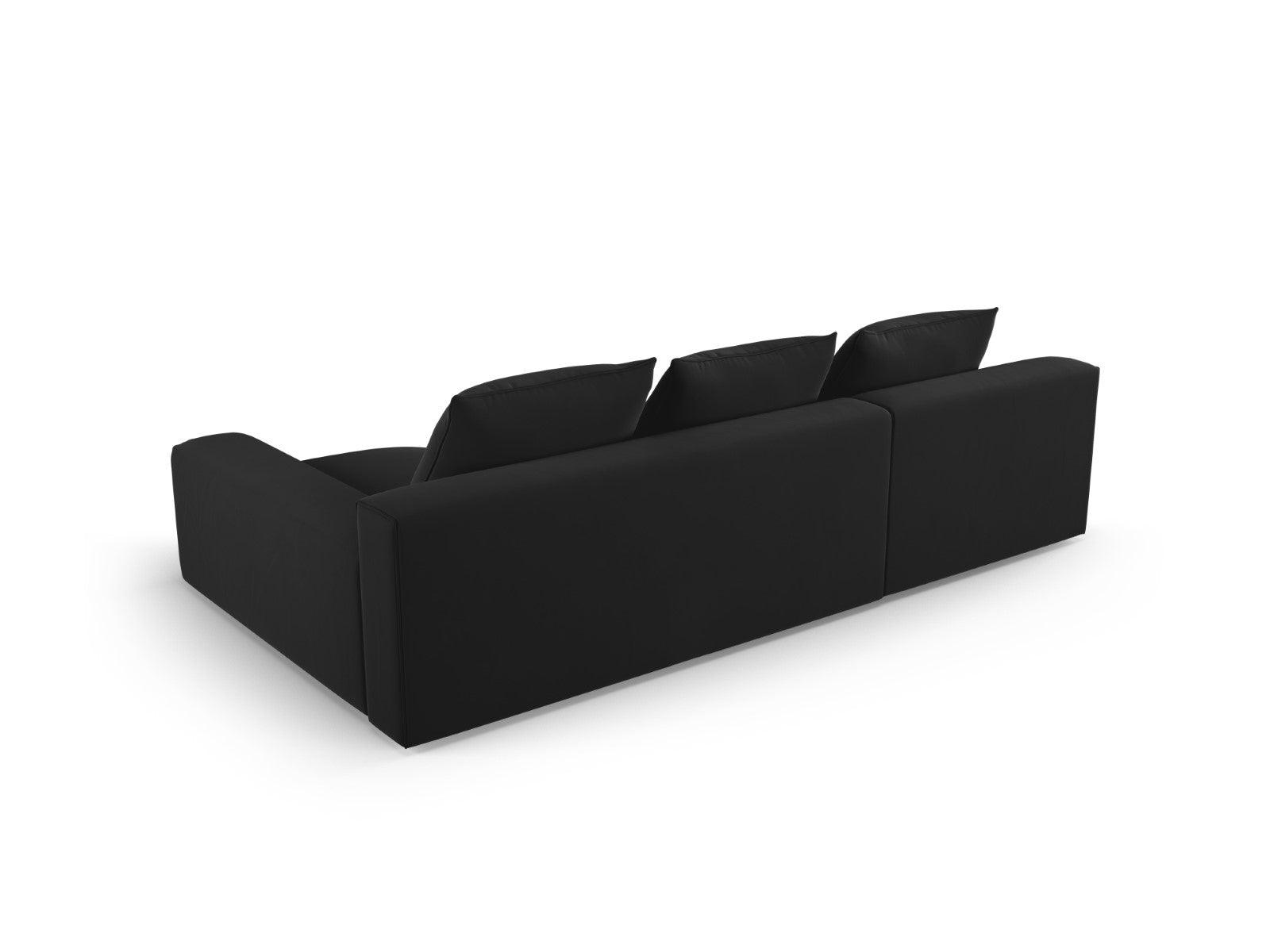 Narożnik aksamitny prawostronny 4-osobowy IVY czarny Mazzini Sofas    Eye on Design