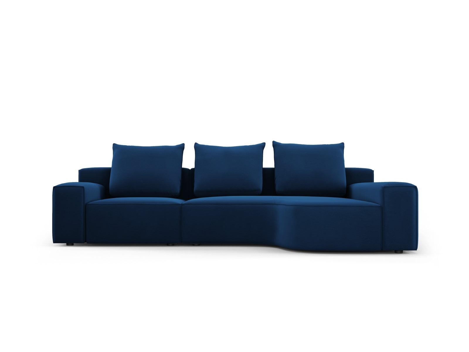 Narożnik aksamitny prawostronny 4-osobowy IVY granatowy Mazzini Sofas    Eye on Design