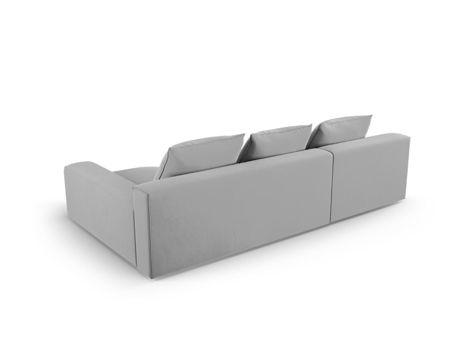 Narożnik aksamitny prawostronny 4-osobowy IVY jasnoszary Mazzini Sofas    Eye on Design