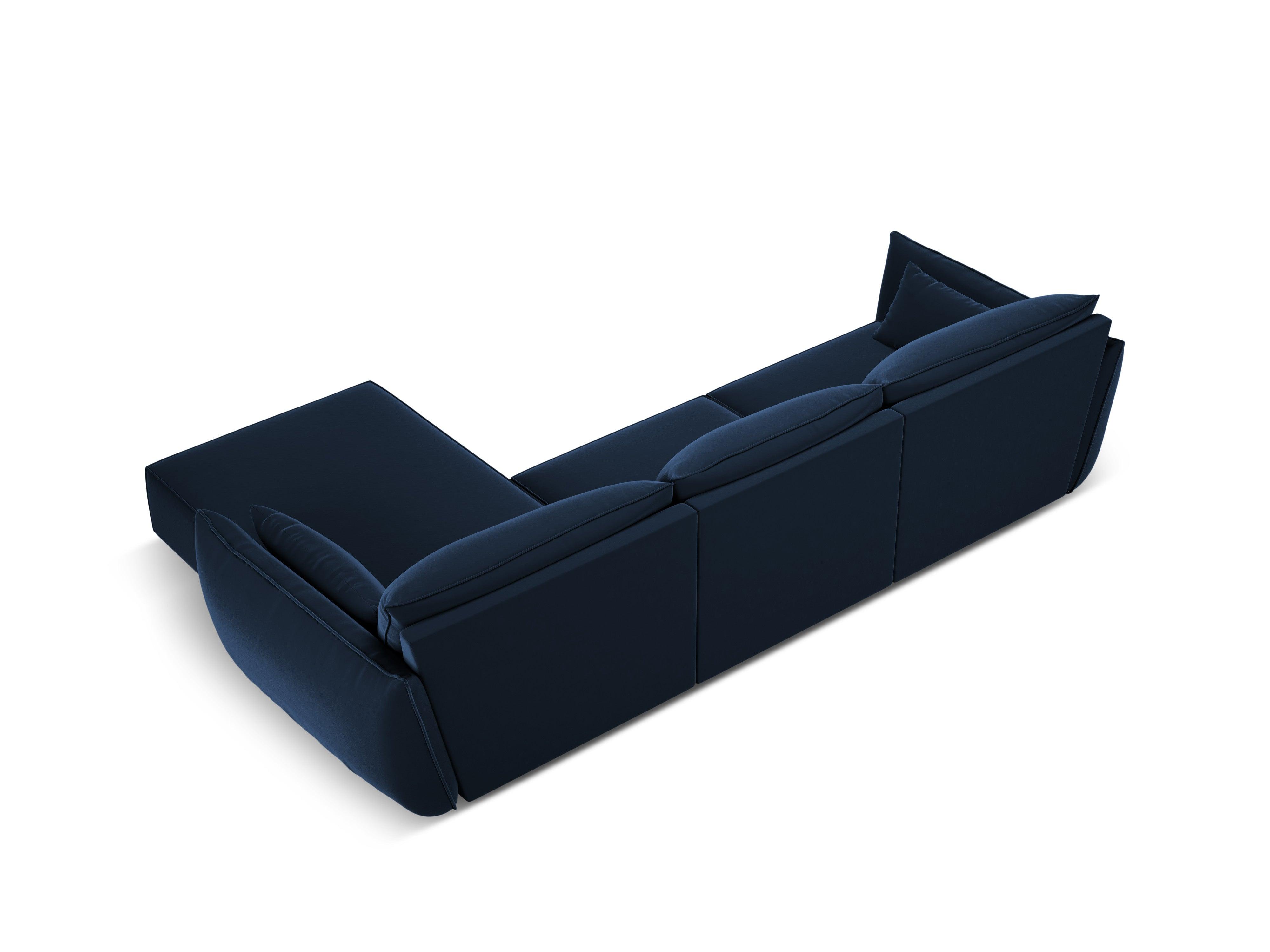 Narożnik aksamitny prawostronny 4-osobowy VANDA granatowy Mazzini Sofas    Eye on Design