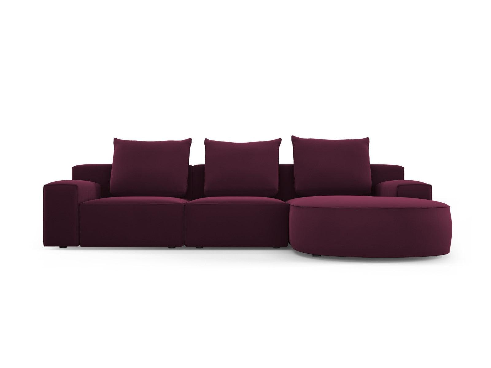 Narożnik aksamitny prawostronny 5-osobowy IVY burgundowy Mazzini Sofas    Eye on Design