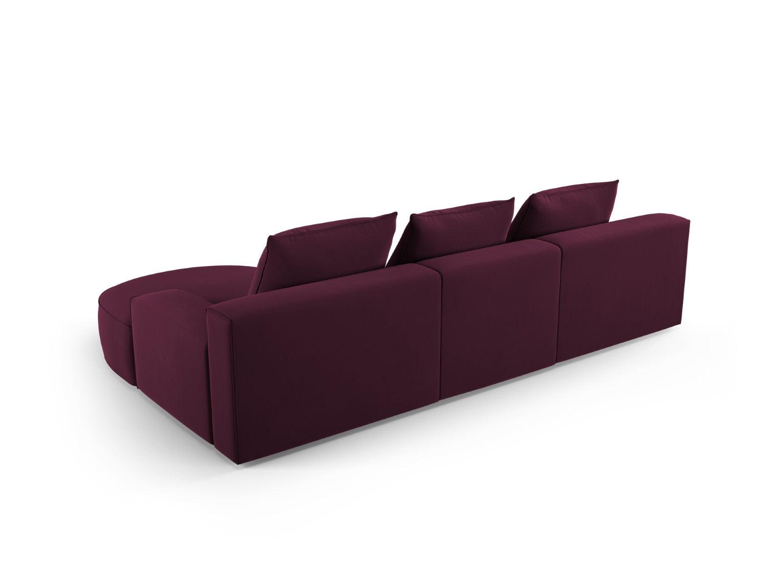 Narożnik aksamitny prawostronny 5-osobowy IVY burgundowy Mazzini Sofas    Eye on Design