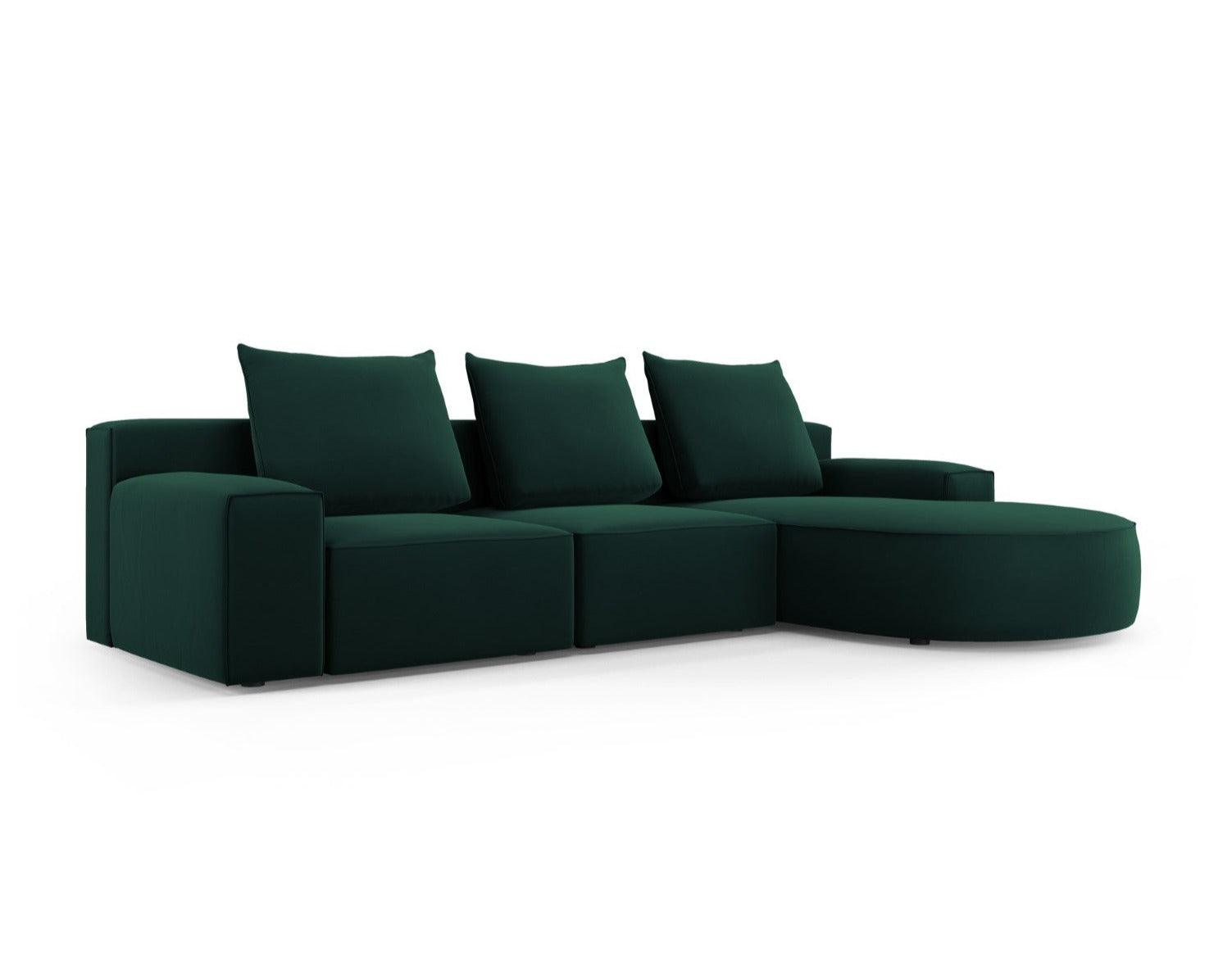 Narożnik aksamitny prawostronny 5-osobowy IVY butelkowa zieleń Mazzini Sofas    Eye on Design