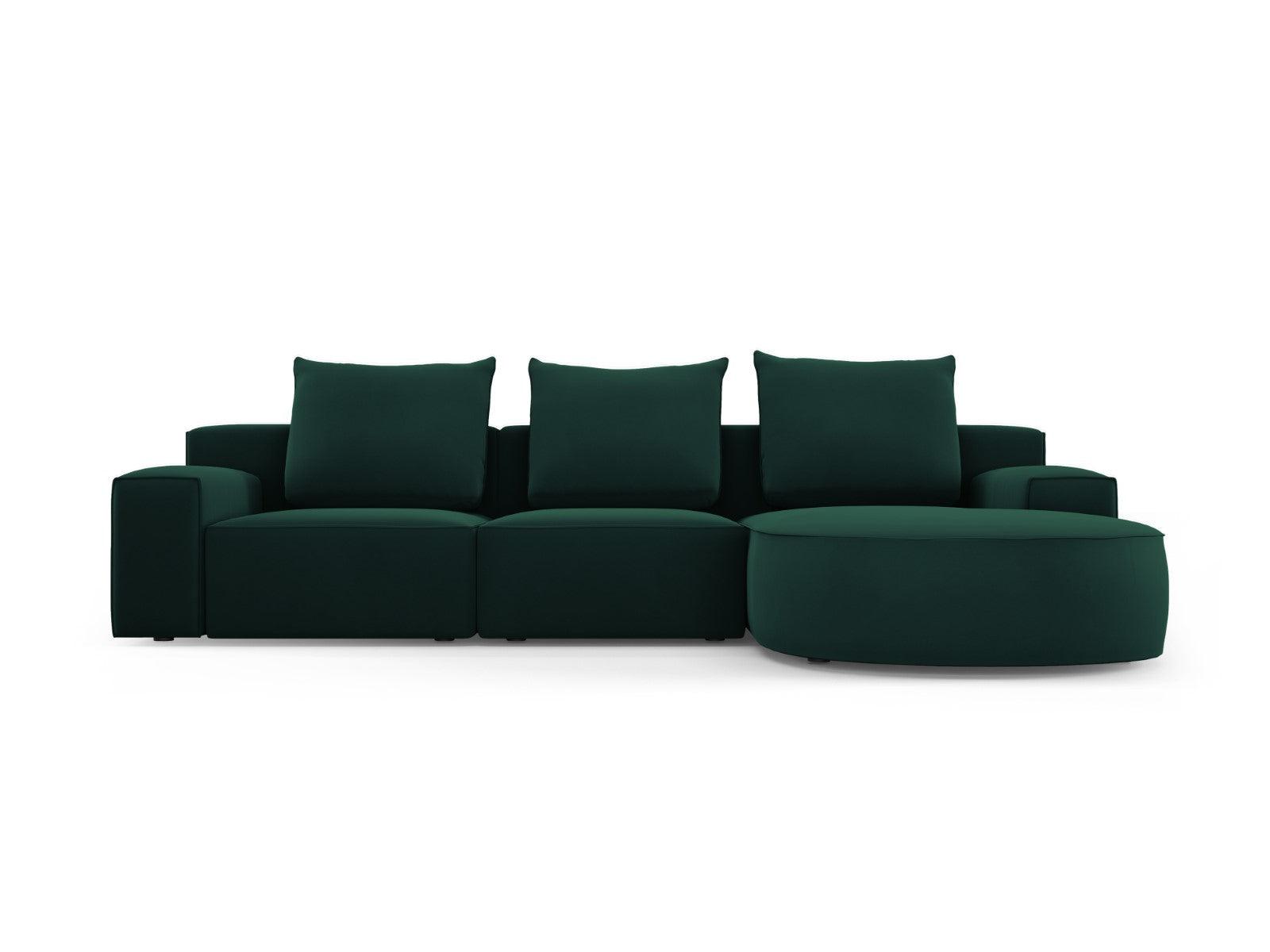 Narożnik aksamitny prawostronny 5-osobowy IVY butelkowa zieleń Mazzini Sofas    Eye on Design