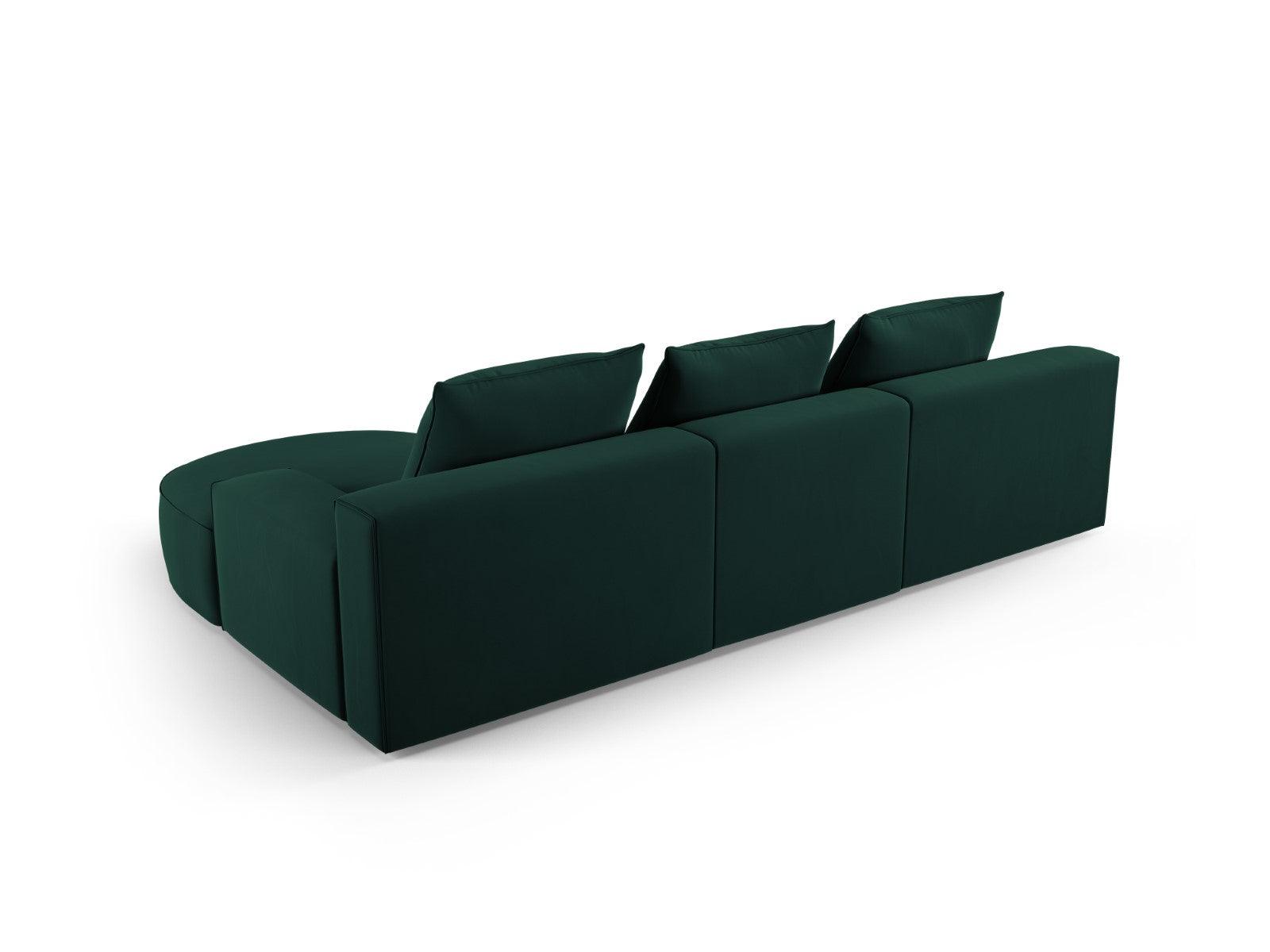 Narożnik aksamitny prawostronny 5-osobowy IVY butelkowa zieleń Mazzini Sofas    Eye on Design