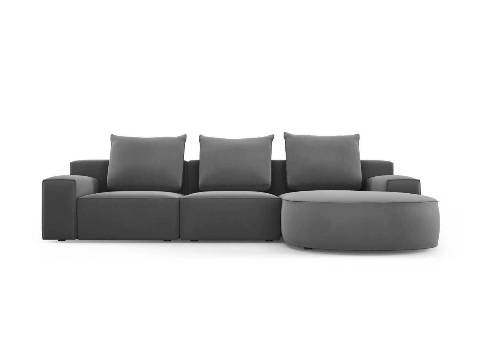 Narożnik aksamitny prawostronny 5-osobowy IVY ciemnoszary Mazzini Sofas    Eye on Design