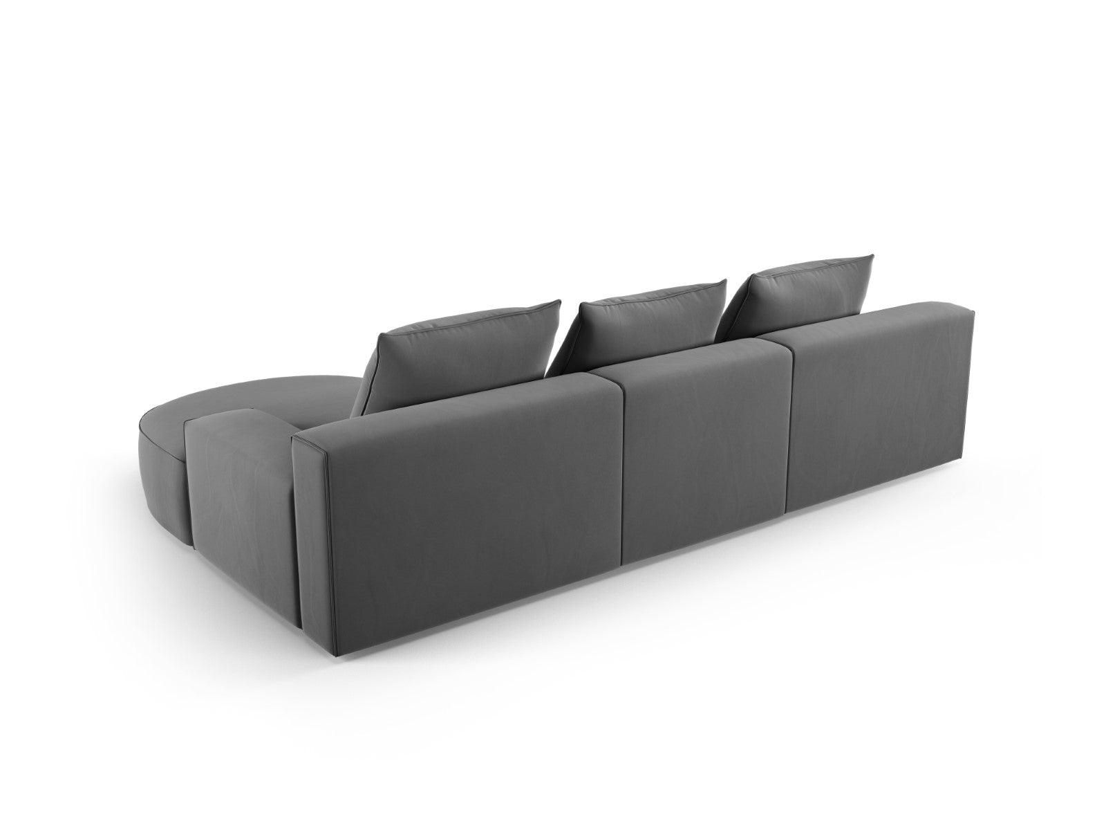 Narożnik aksamitny prawostronny 5-osobowy IVY ciemnoszary Mazzini Sofas    Eye on Design