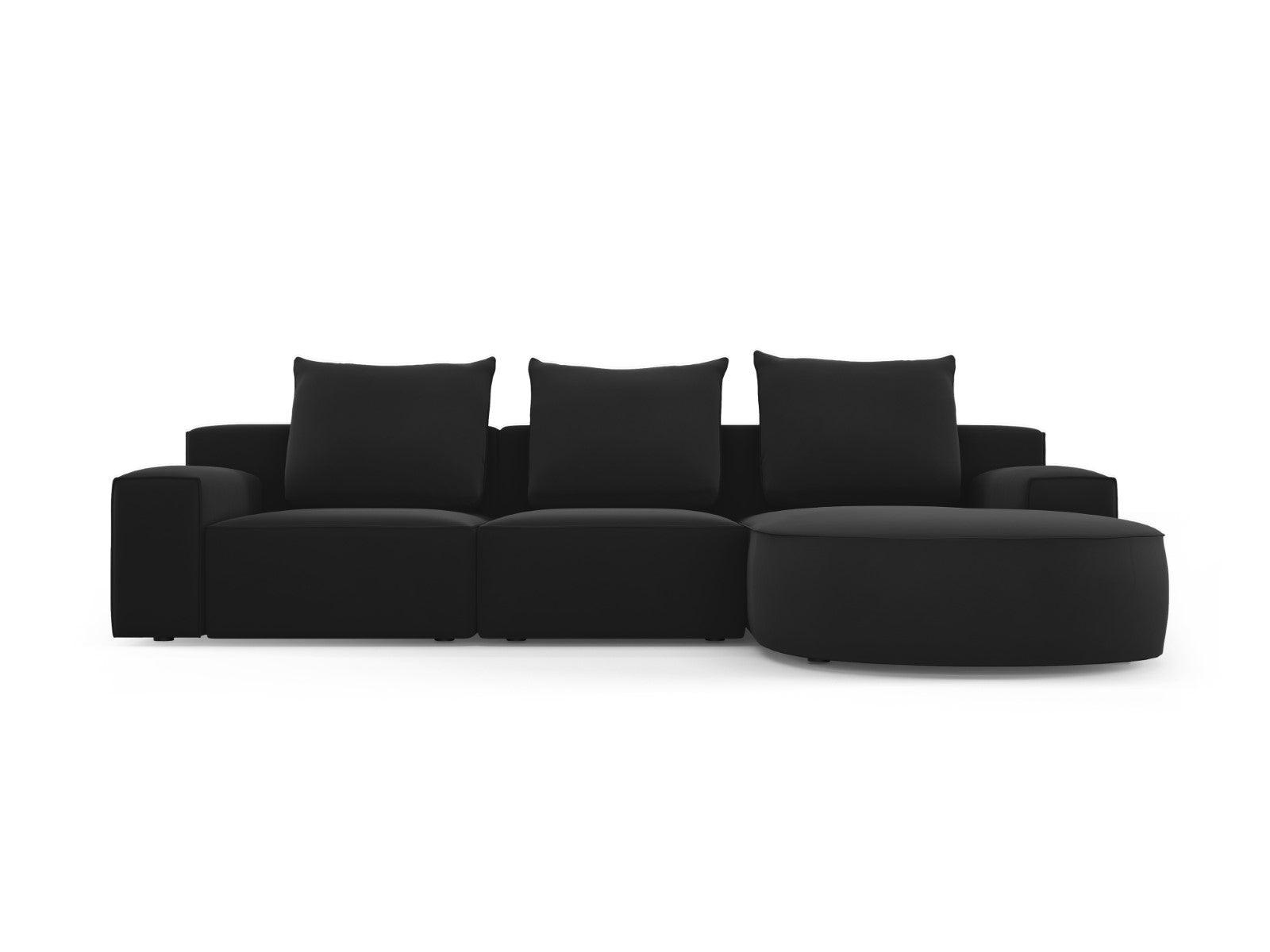 Narożnik aksamitny prawostronny 5-osobowy IVY czarny Mazzini Sofas    Eye on Design