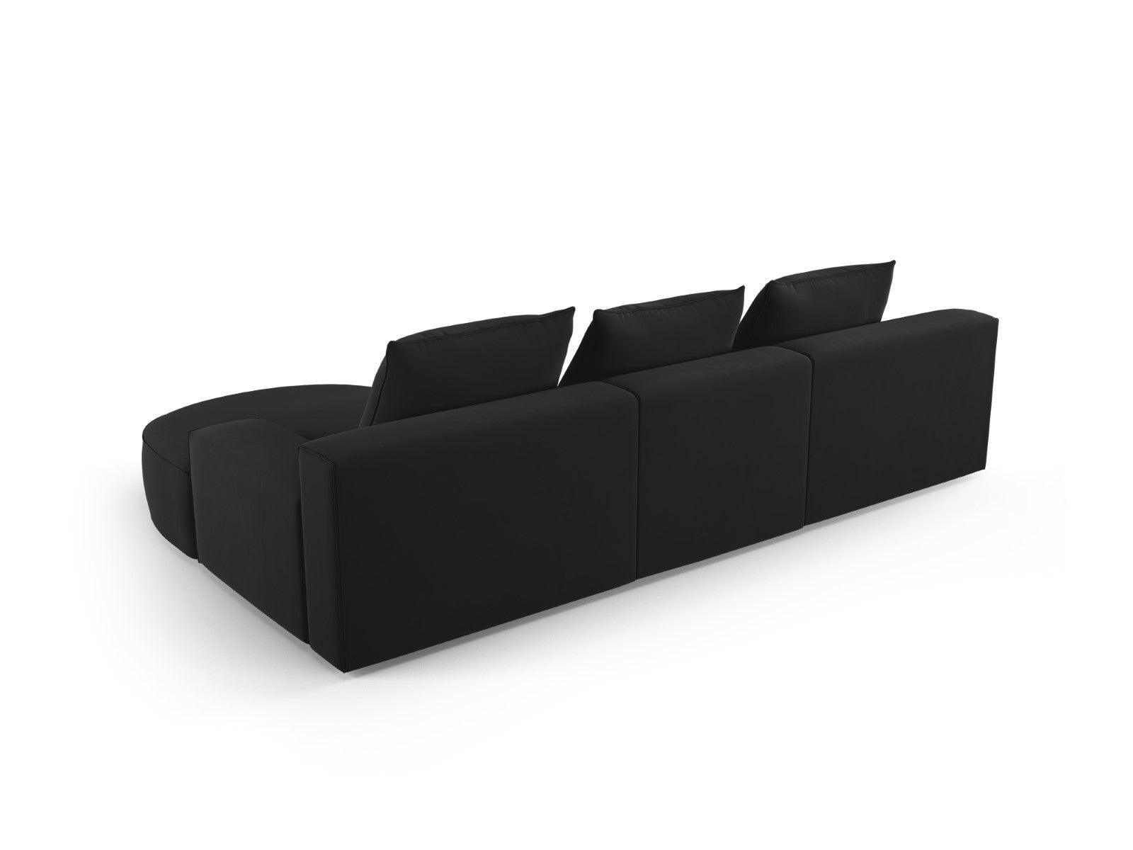 Narożnik aksamitny prawostronny 5-osobowy IVY czarny Mazzini Sofas    Eye on Design