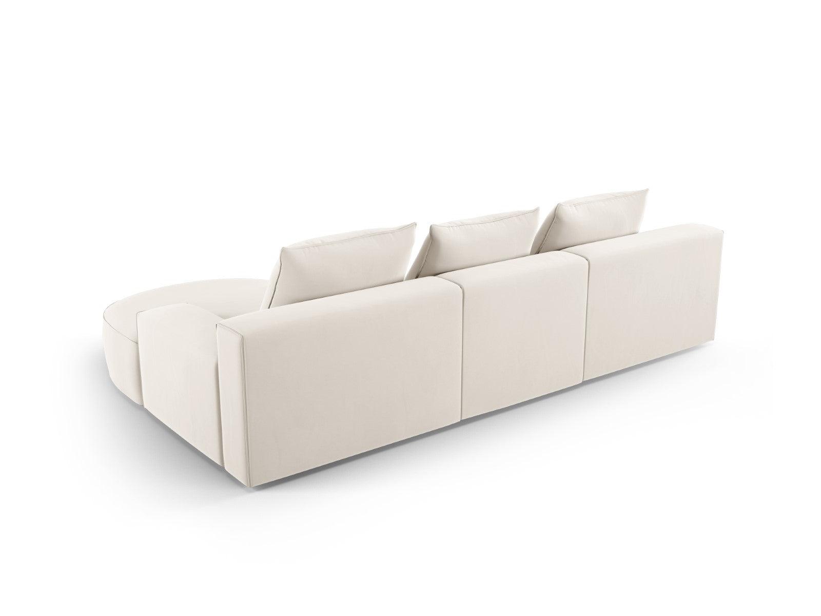 Narożnik aksamitny prawostronny 5-osobowy IVY jasnobeżowy Mazzini Sofas    Eye on Design