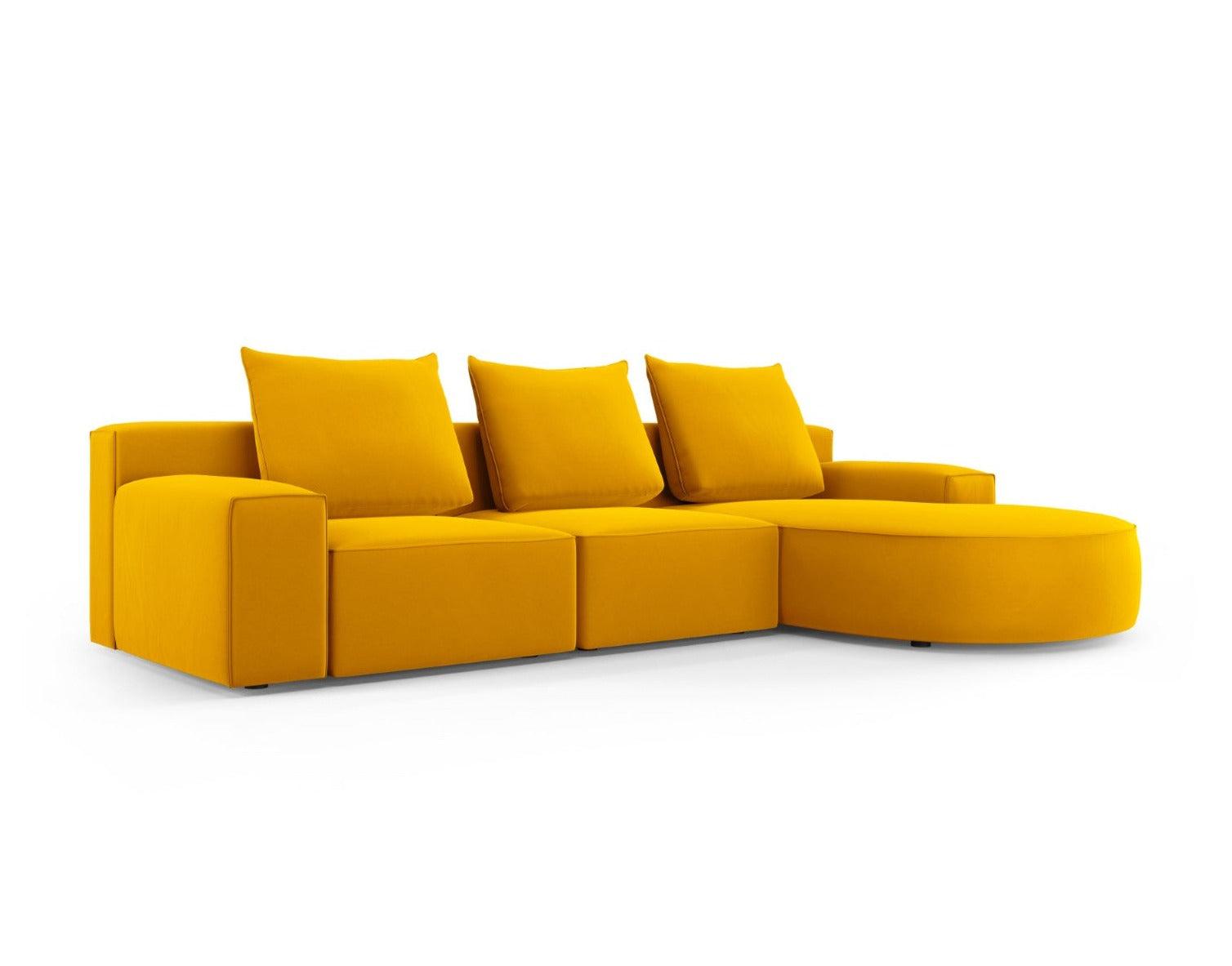 Narożnik aksamitny prawostronny 5-osobowy IVY żółty Mazzini Sofas    Eye on Design