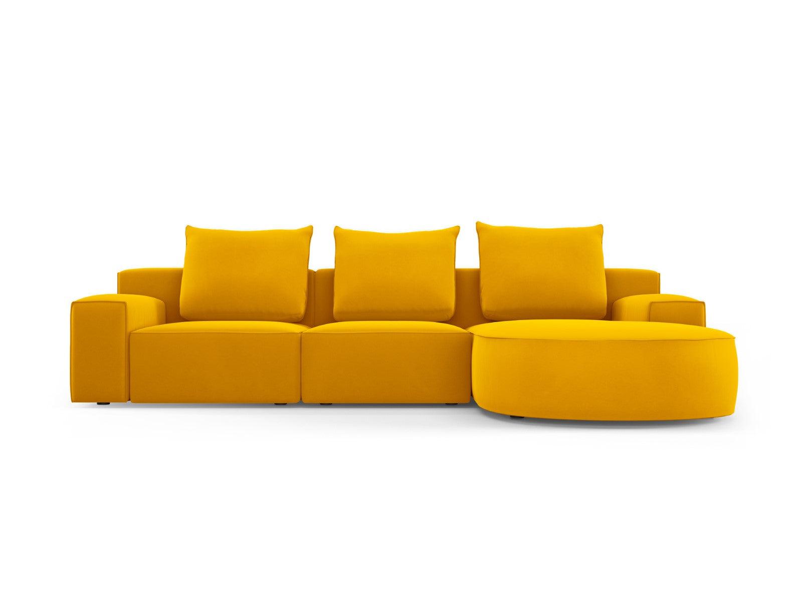 Narożnik aksamitny prawostronny 5-osobowy IVY żółty Mazzini Sofas    Eye on Design