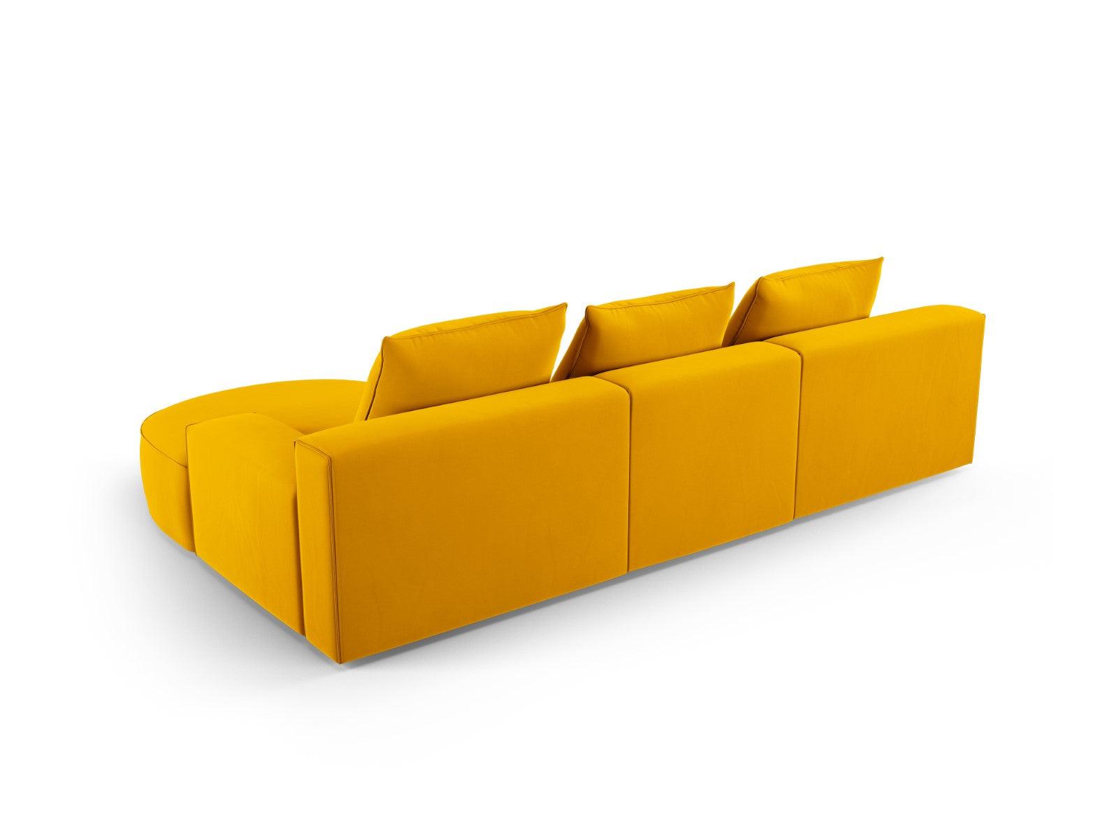 Narożnik aksamitny prawostronny 5-osobowy IVY żółty Mazzini Sofas    Eye on Design