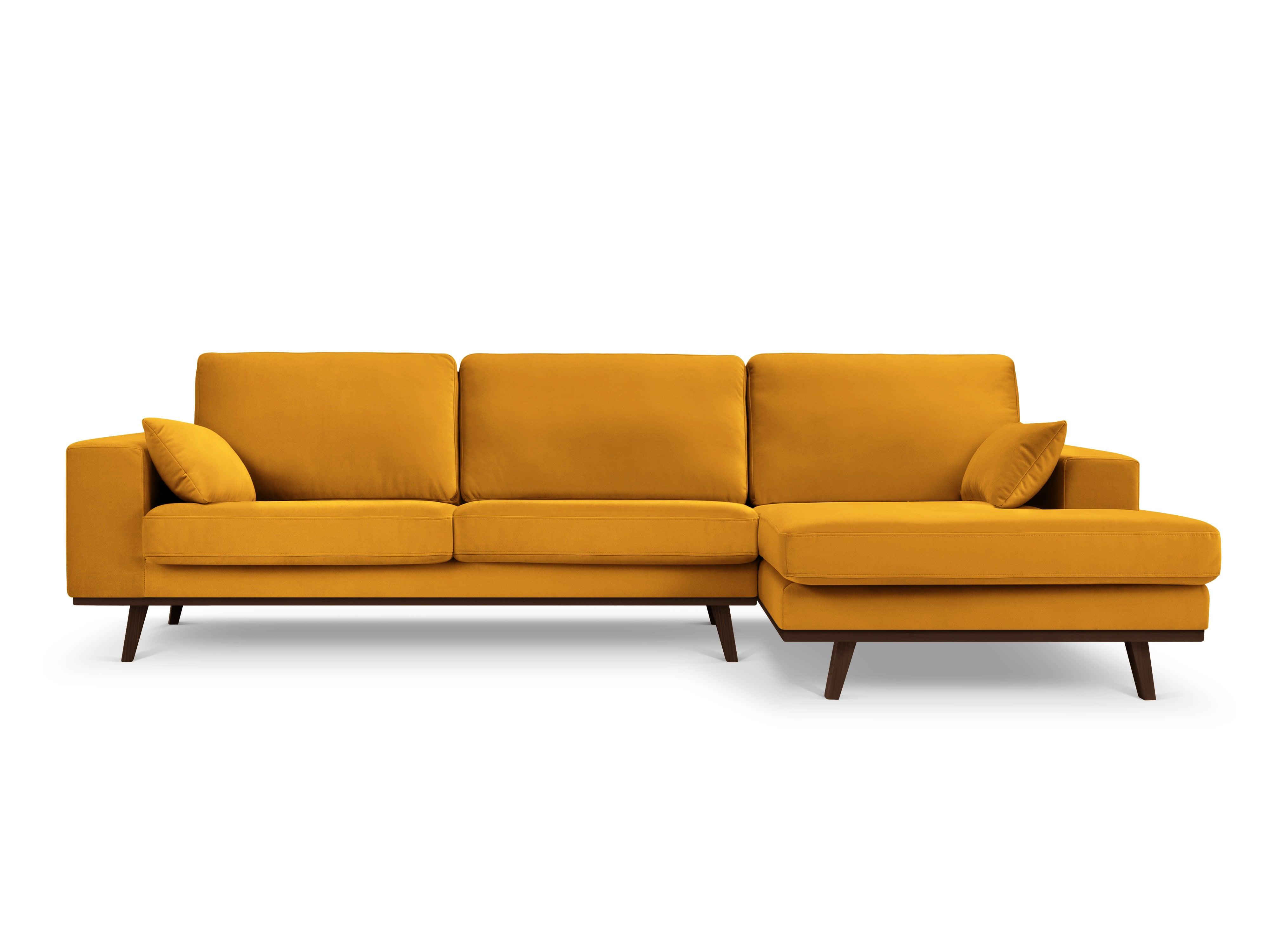 Narożnik aksamitny prawostronny HEBE żółty Mazzini Sofas    Eye on Design