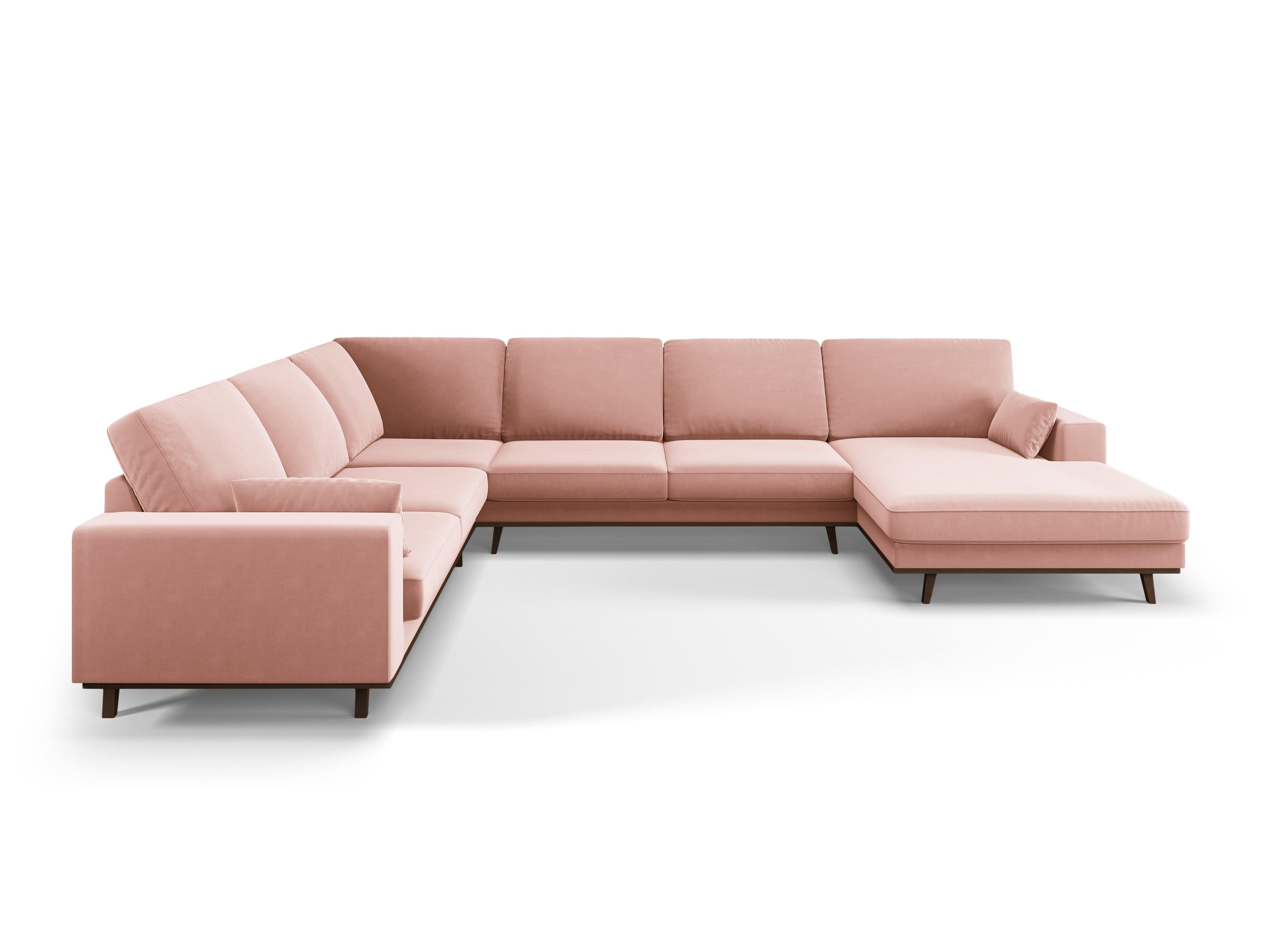 Narożnik lewostronny aksamitny panoramiczny HEBE różowy Mazzini Sofas    Eye on Design