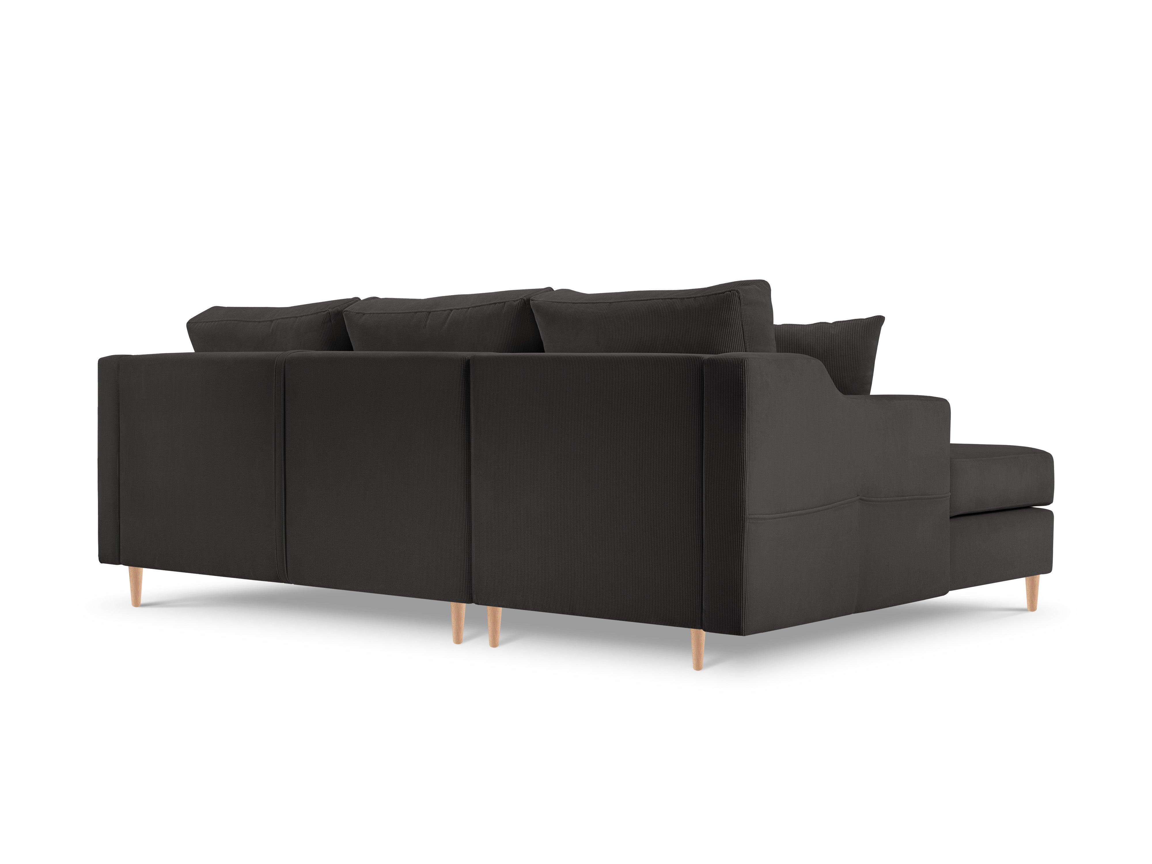 Narożnik lewostronny sztruksowy z funkcją spania ROSE ciemnoszary Mazzini Sofas    Eye on Design