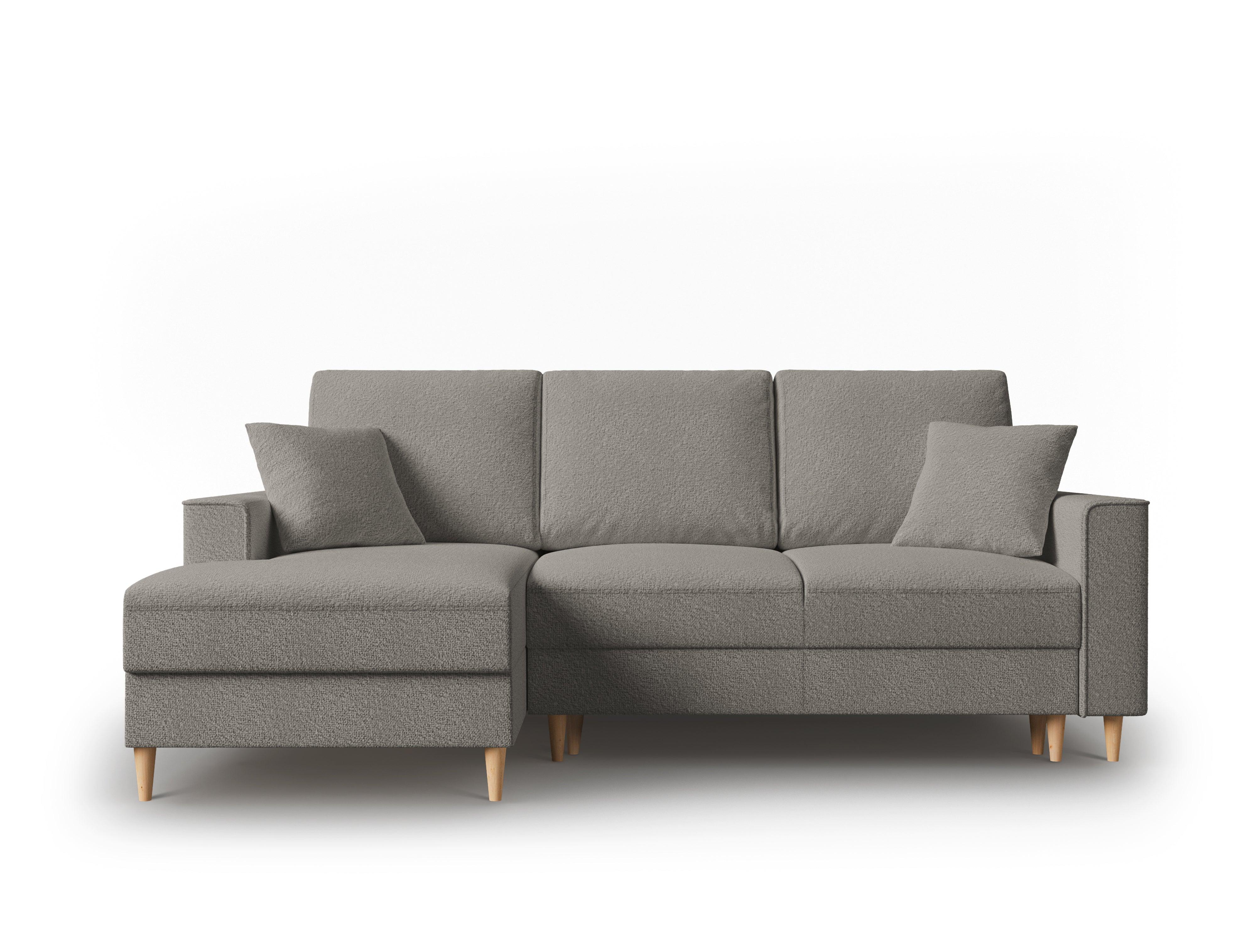 Narożnik lewostronny w tkaninie boucle z funkcją spania CARTADERA szary Mazzini Sofas    Eye on Design