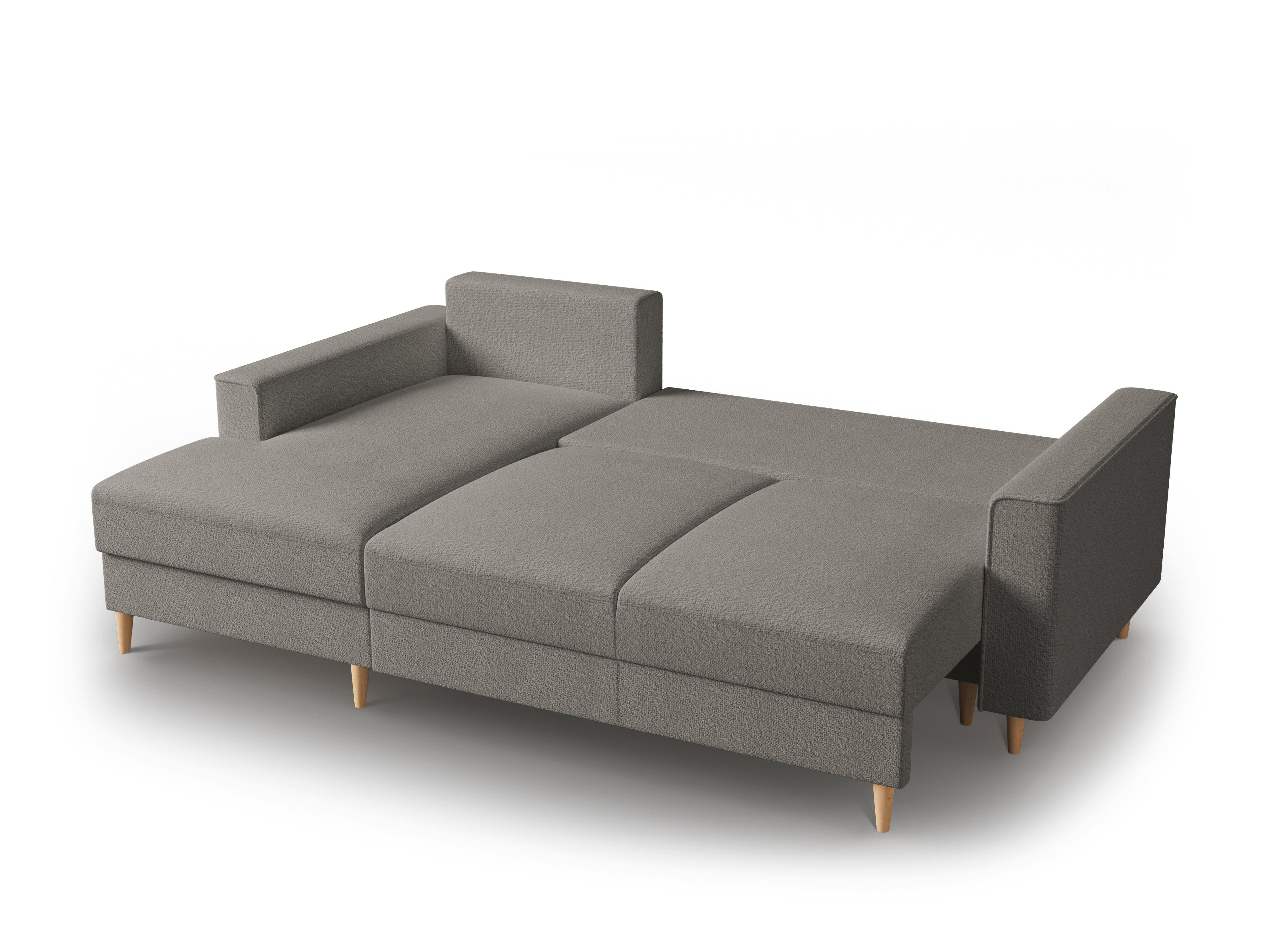 Narożnik lewostronny w tkaninie boucle z funkcją spania CARTADERA szary Mazzini Sofas    Eye on Design