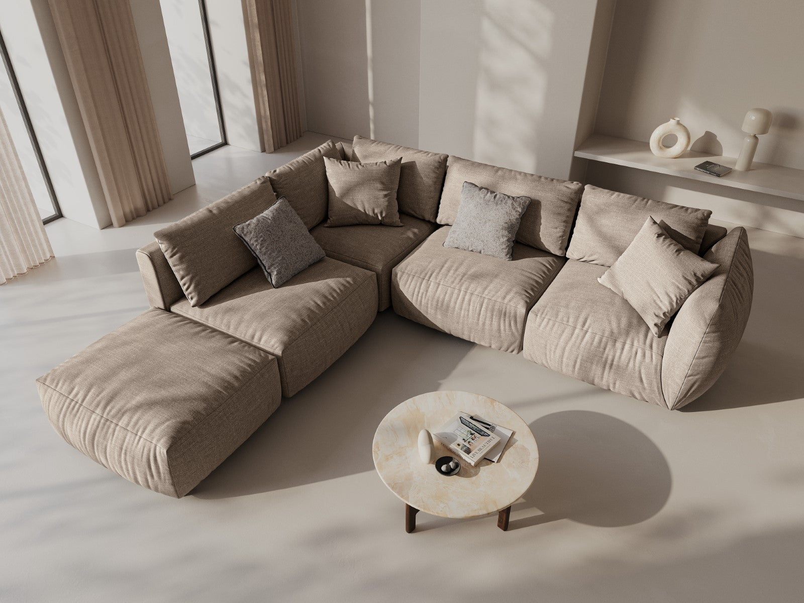 Sofa modułowa CHRIS - element środkowy piaskowy szenil