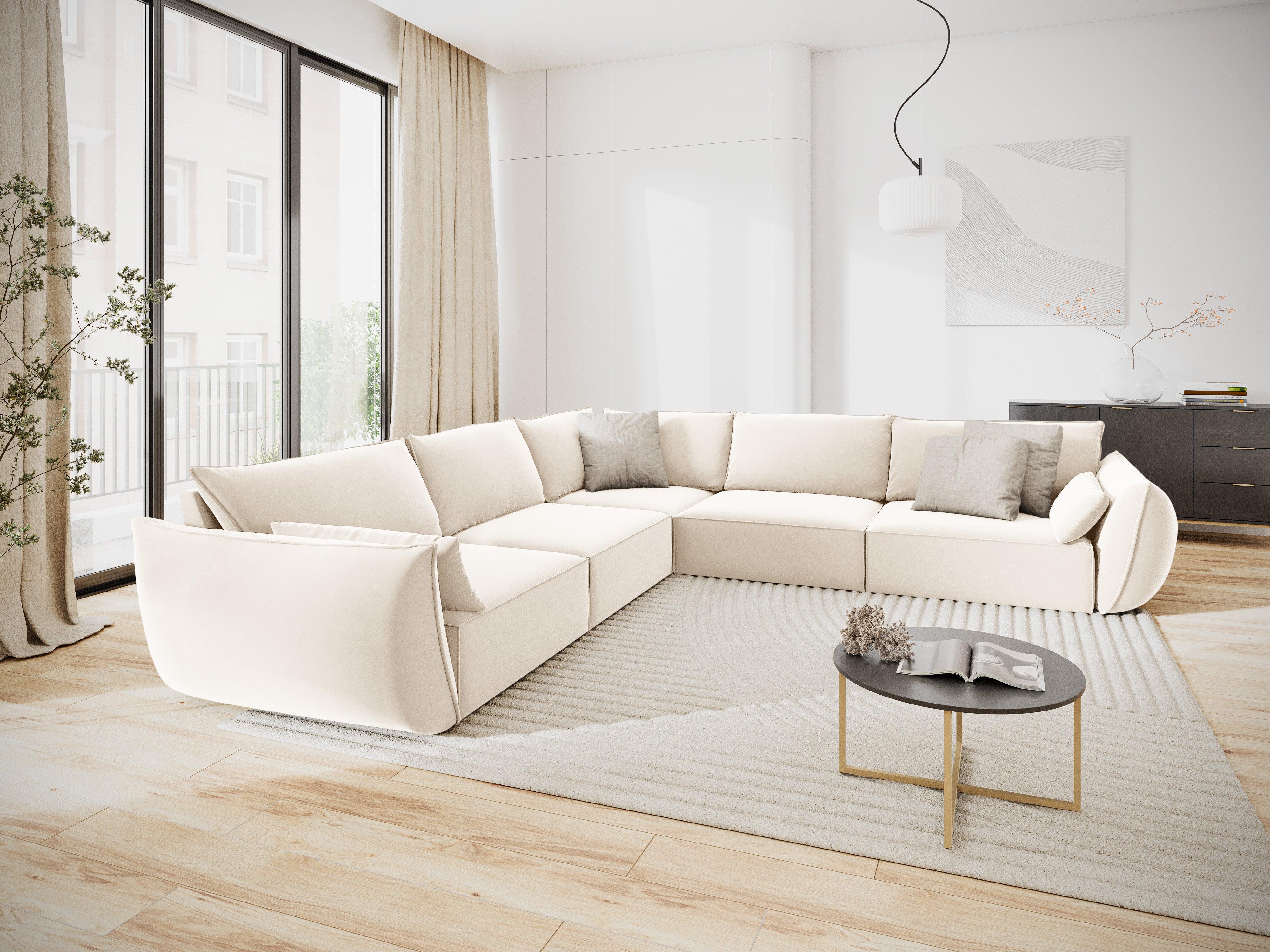 Narożnik symetryczny aksamitny VANDA beżowy Mazzini Sofas    Eye on Design