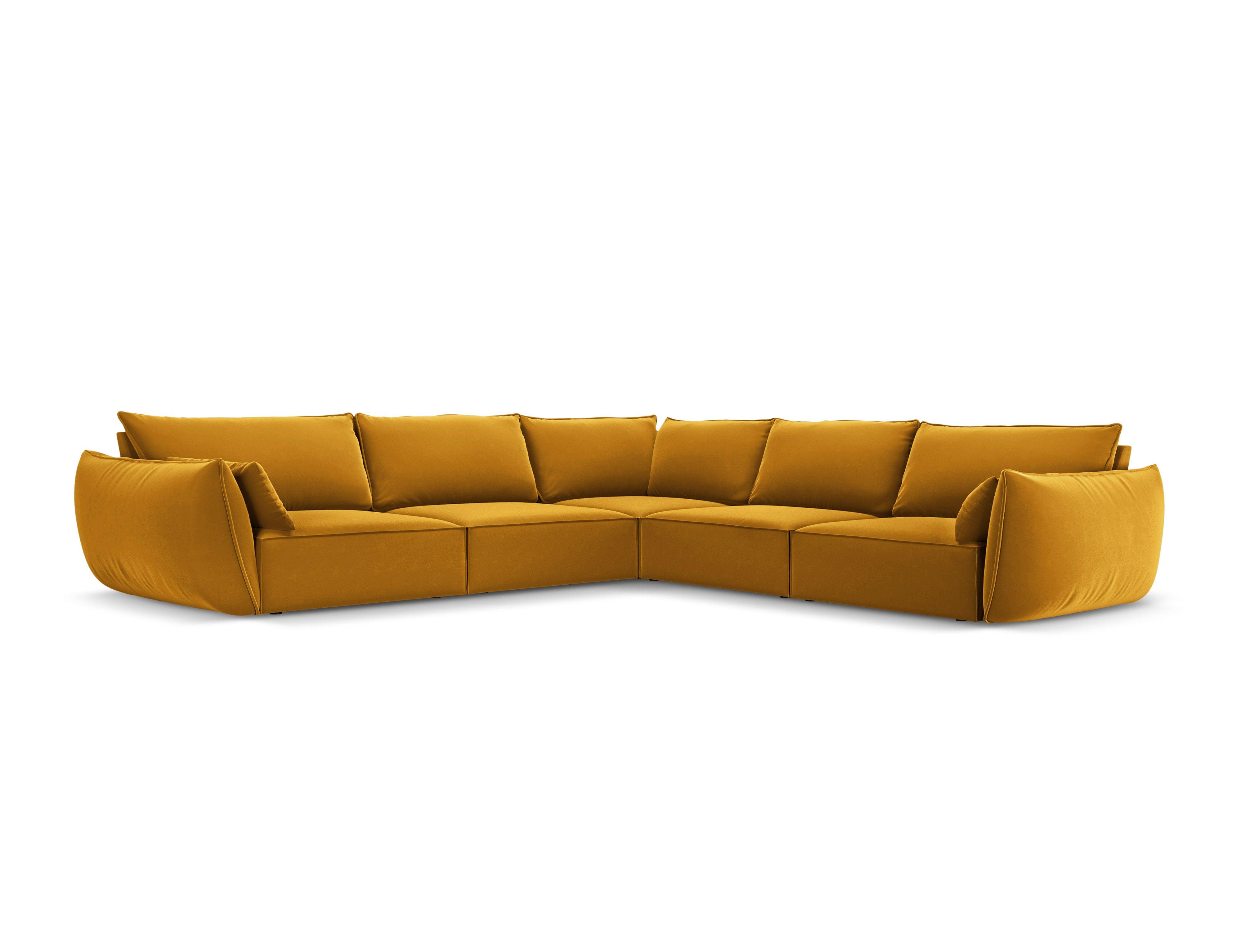 Narożnik symetryczny aksamitny VANDA musztardowy Mazzini Sofas    Eye on Design