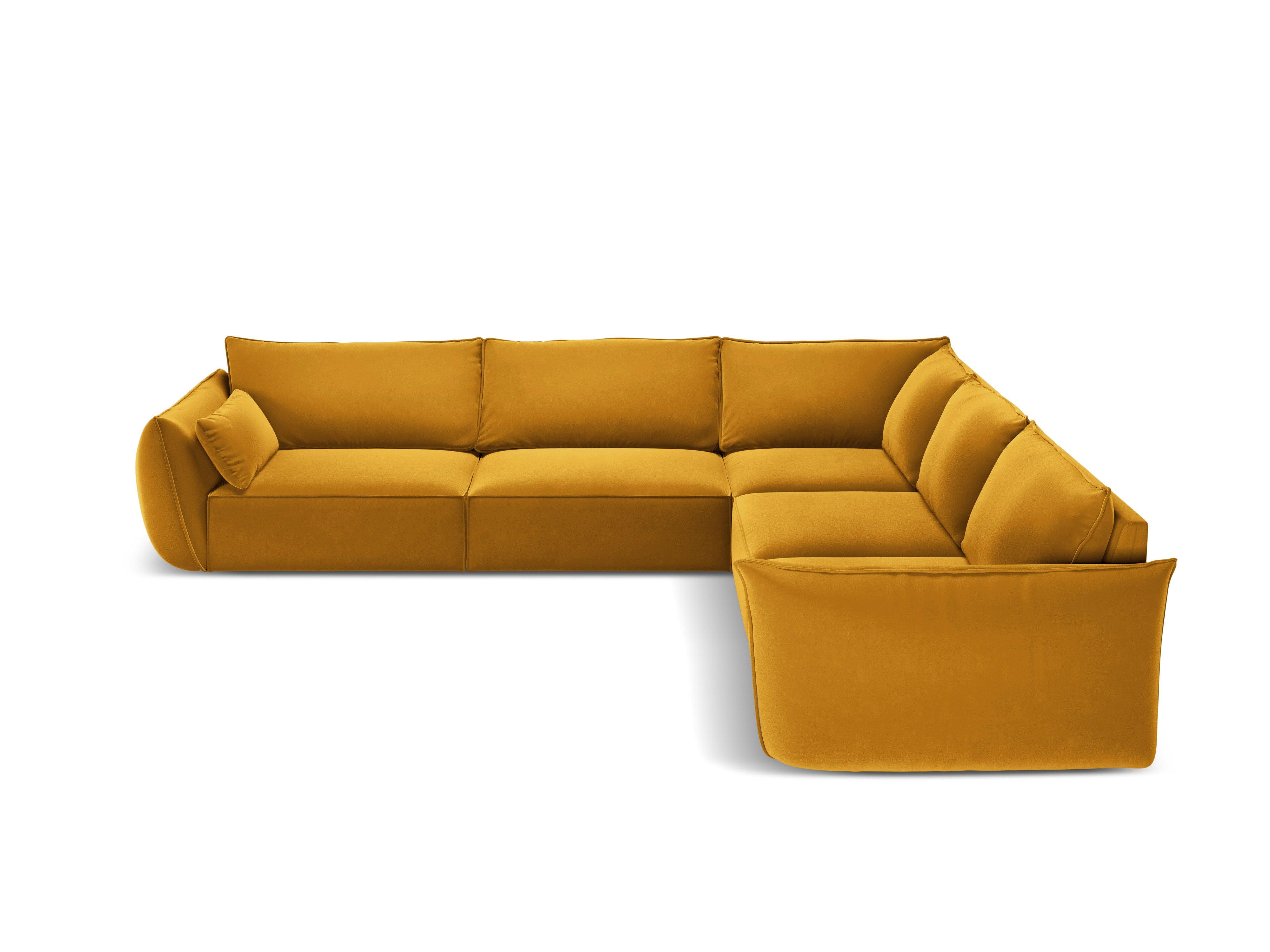 Narożnik symetryczny aksamitny VANDA musztardowy Mazzini Sofas    Eye on Design