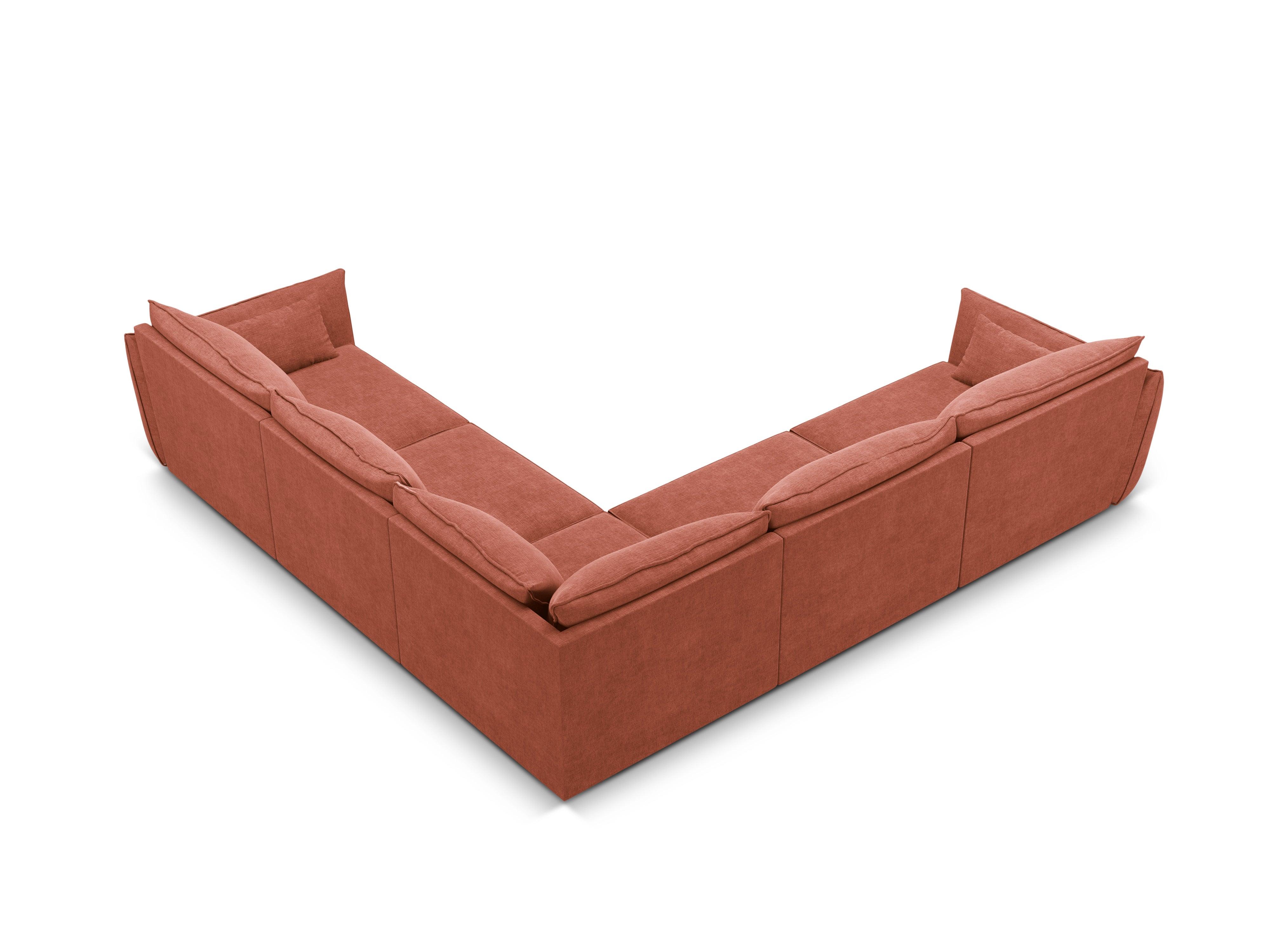 Narożnik symetryczny w tkaninie szenilowej VANDA terracotta Mazzini Sofas    Eye on Design