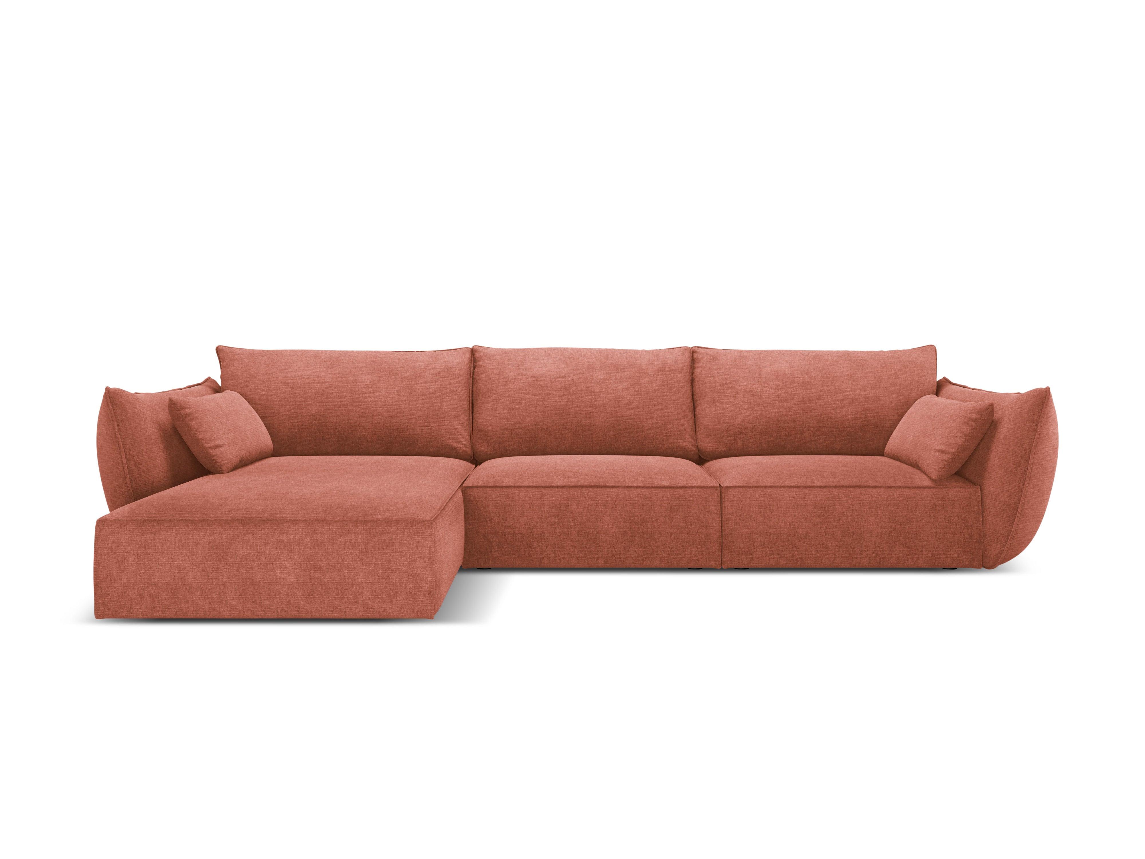 Narożnik w tkaninie szenilowej lewostronny 4-osobowy VANDA terracotta Mazzini Sofas    Eye on Design