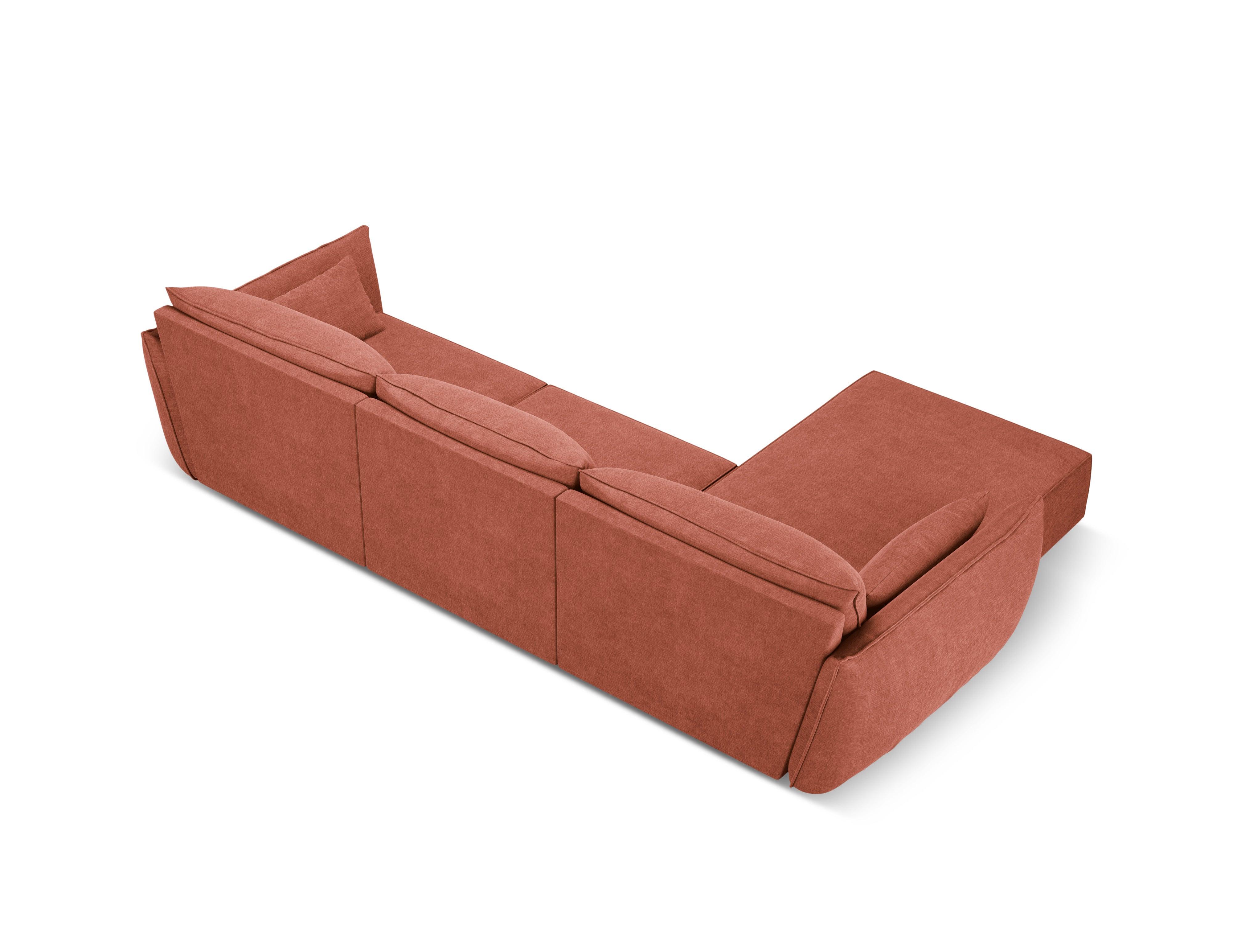 Narożnik w tkaninie szenilowej lewostronny 4-osobowy VANDA terracotta Mazzini Sofas    Eye on Design