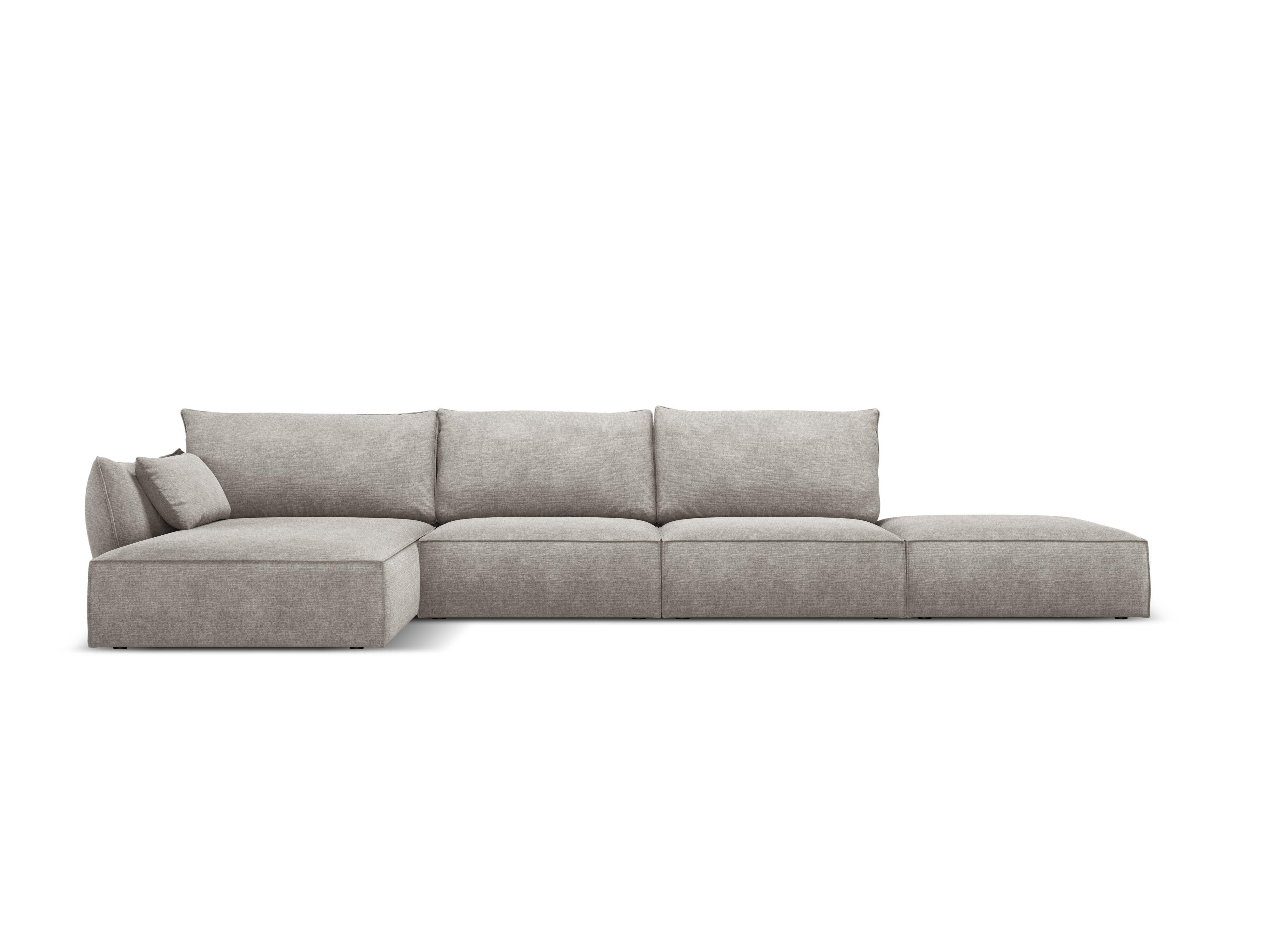 Narożnik w tkaninie szenilowej lewostronny otwarty VANDA jasnoszary Mazzini Sofas    Eye on Design