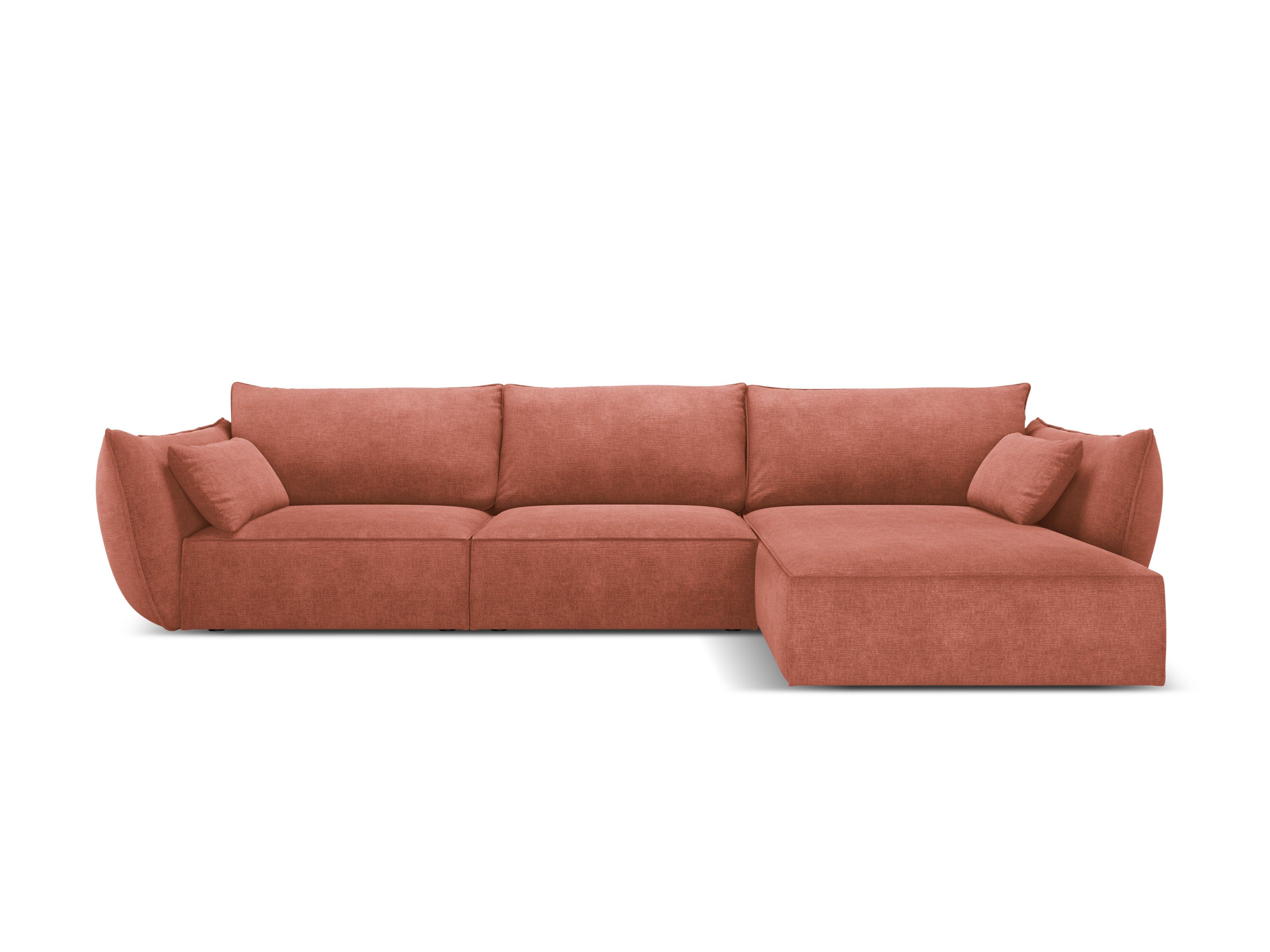 Narożnik w tkaninie szenilowej prawostronny 4-osobowy VANDA terracotta Mazzini Sofas    Eye on Design