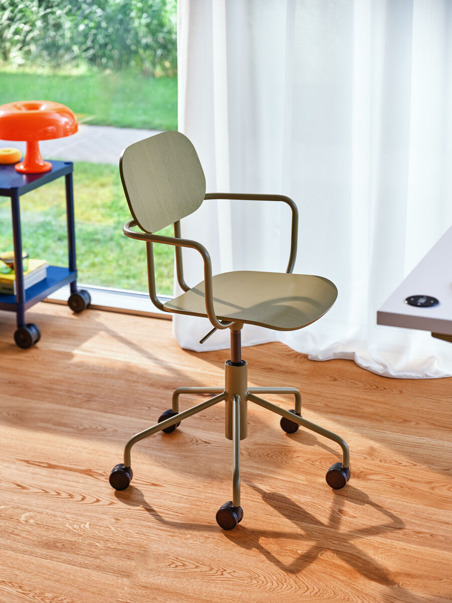 New school office chair yellow adjustable base