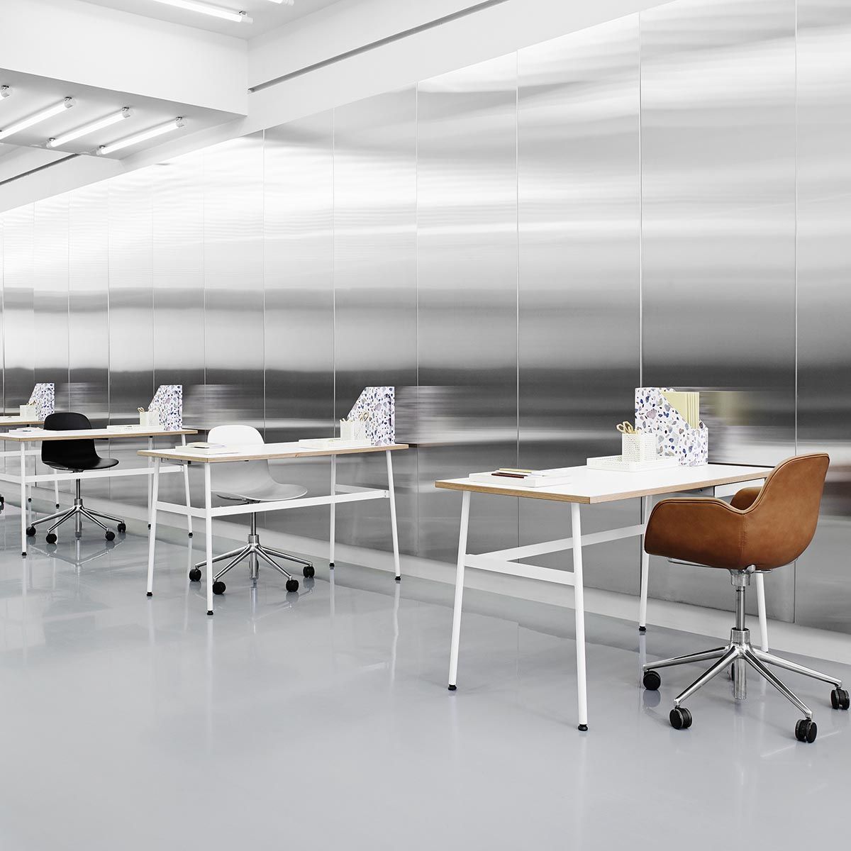 Bürostuhl mit Armlehnen 4W Blue Sea Formen mit einer Aluminiumbasis