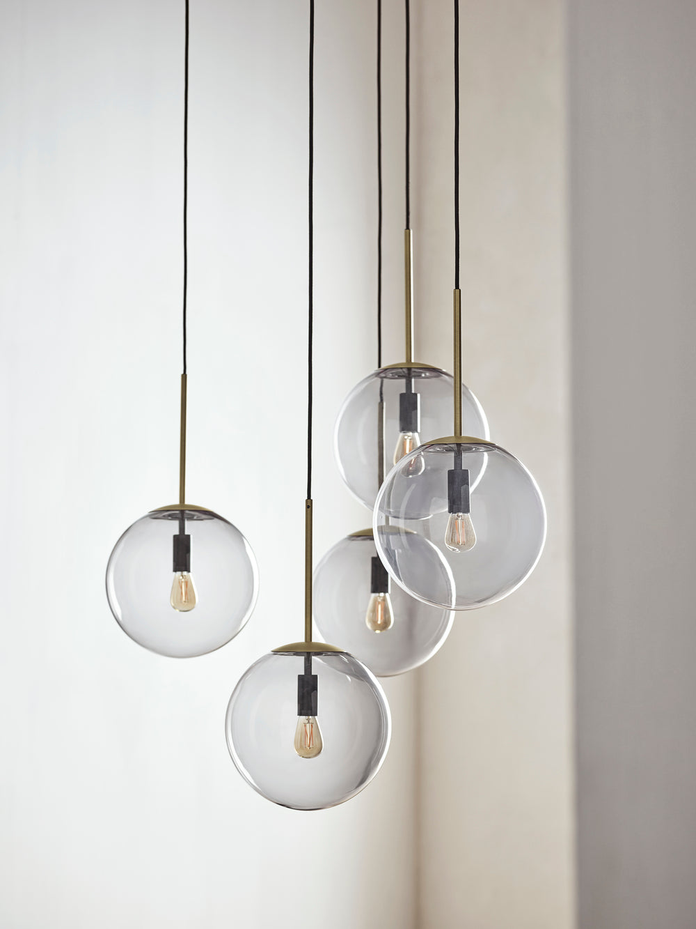 Gray orb hanging lamp