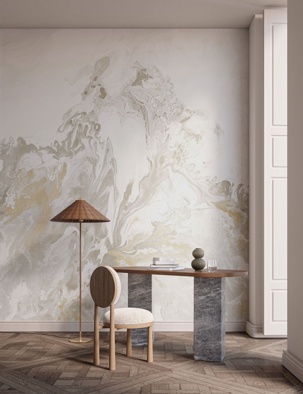 Wandbild CALACATTA grau mit beige