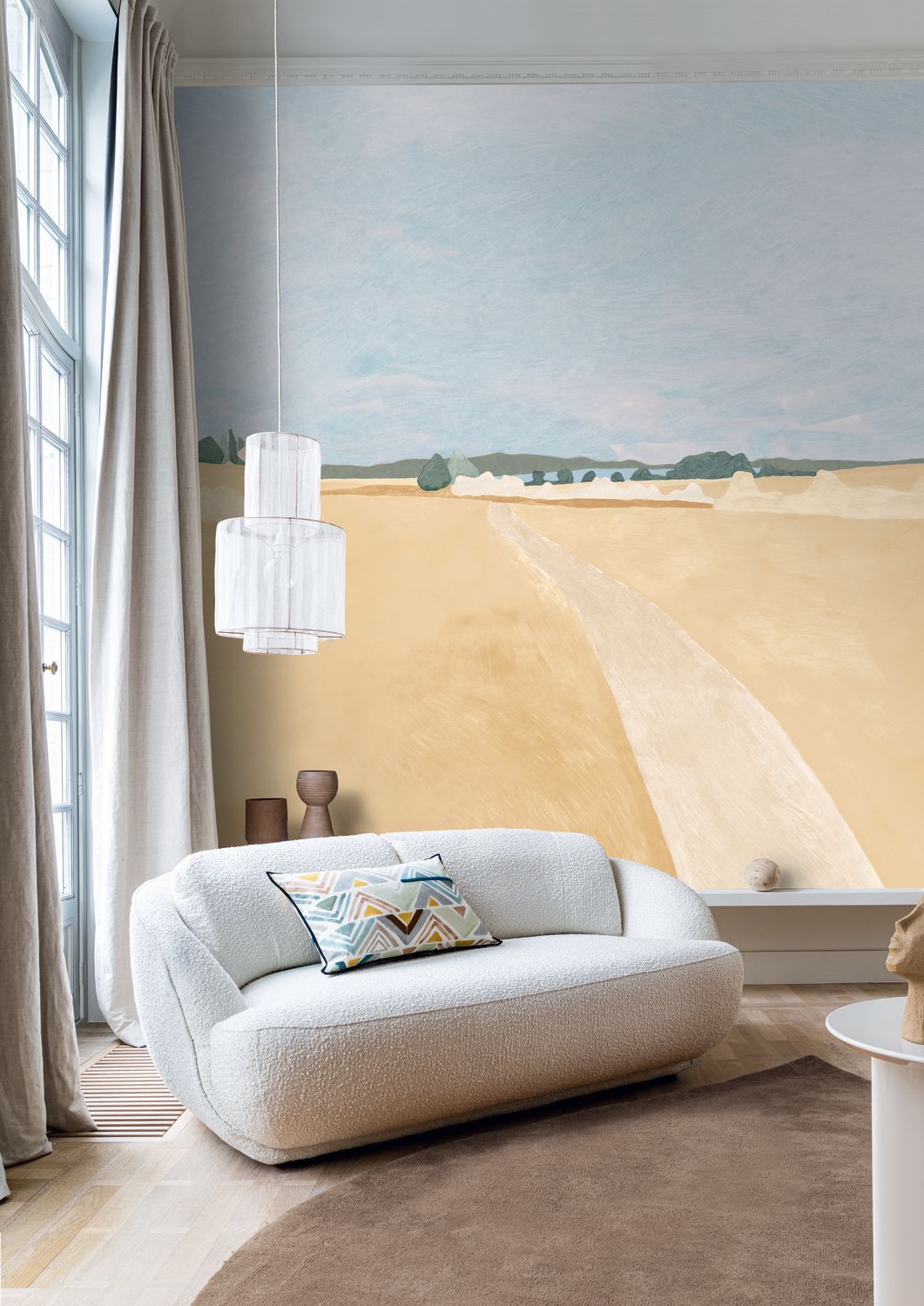 Wandbild MOISSON beige mit Blau