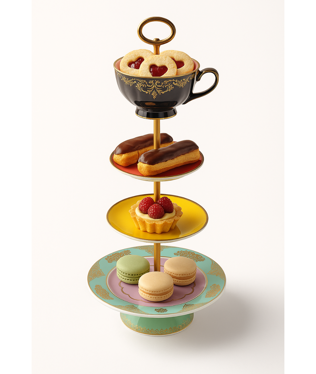Patera GRANDPA HIGH TEA SET kolorowa porcelana