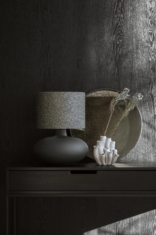 Tischlampe SAWA STONE matt schwarzes Glas