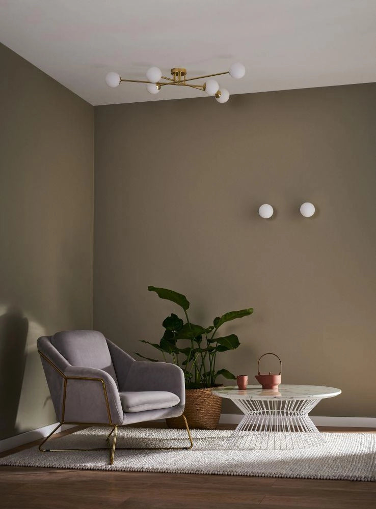 Deckenlampe ASTRA 4 Chrom mit weißem Schirm