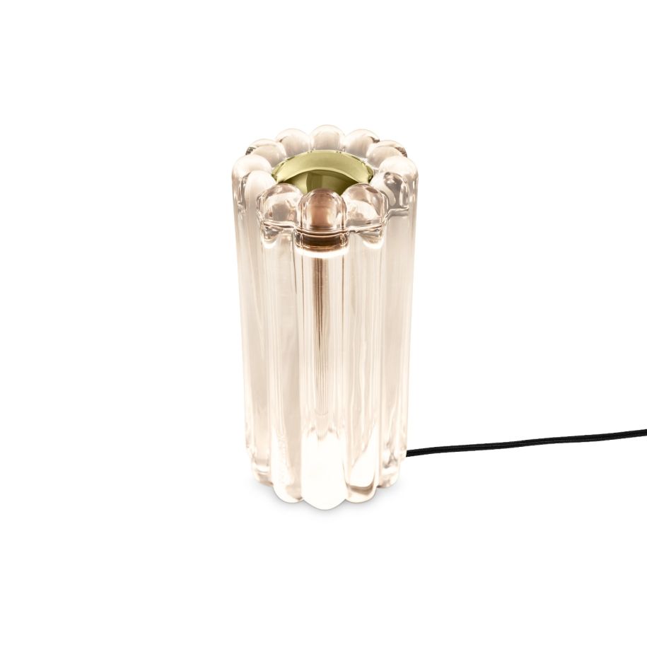Press glass table lamp