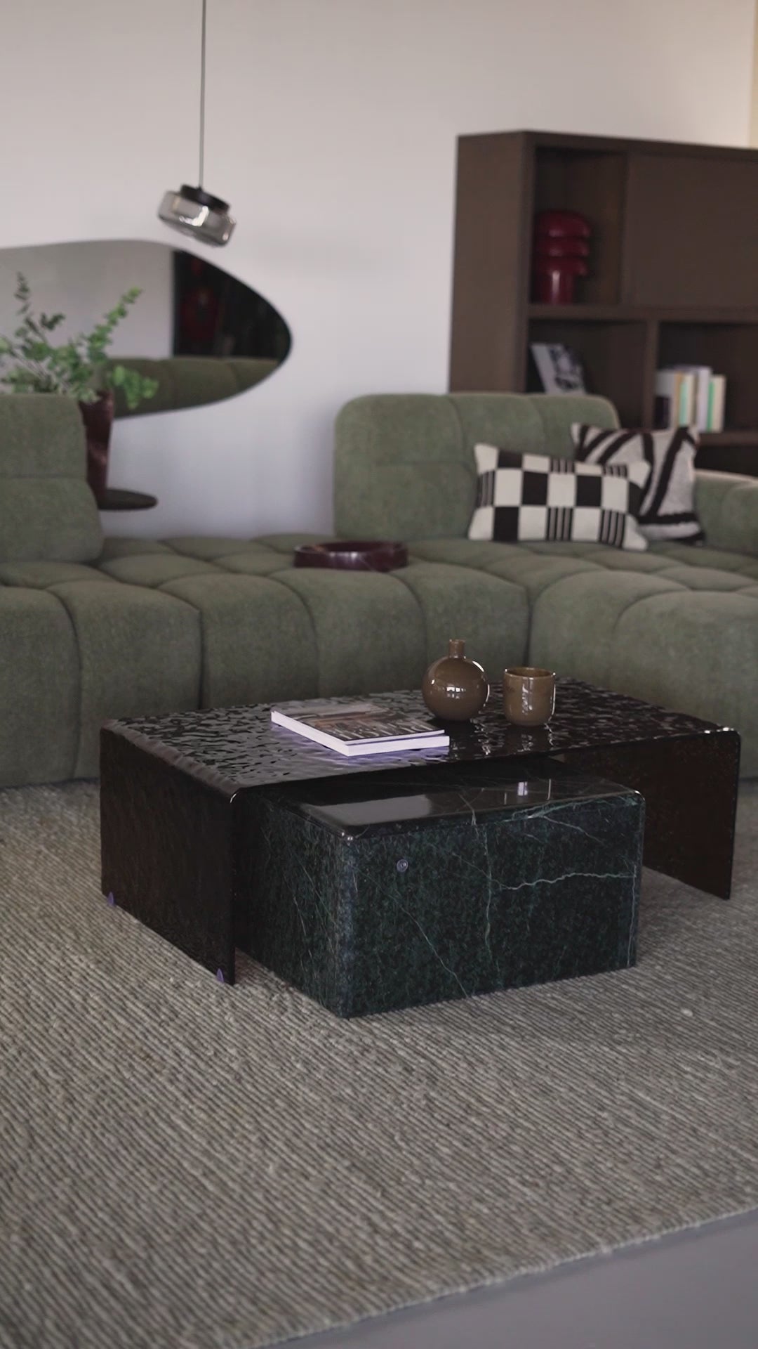 RIPPLE Coffee Table Dark Brown Glass