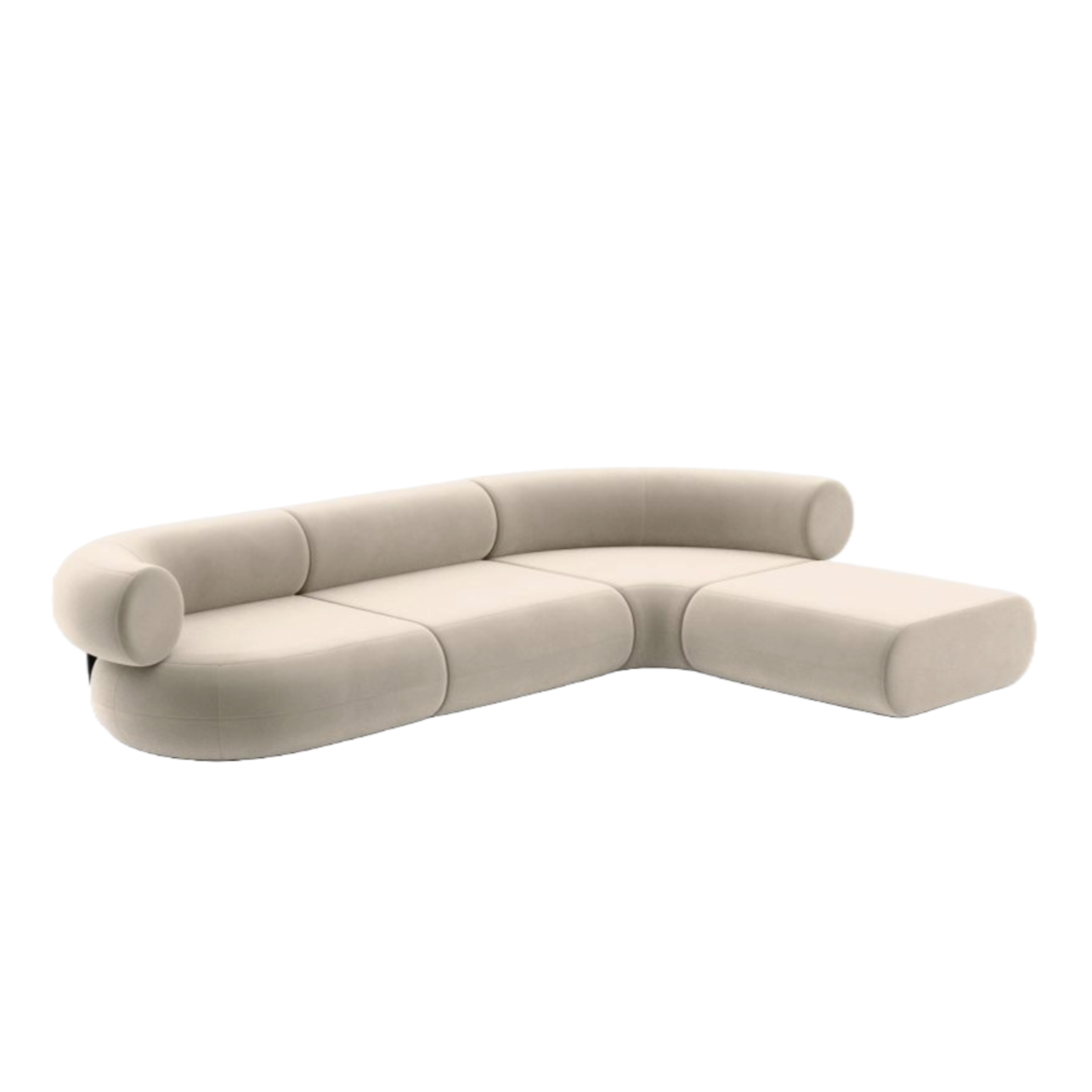 L -shaped modular corner Fat Upholstered [Julia] [Amelia SPR]