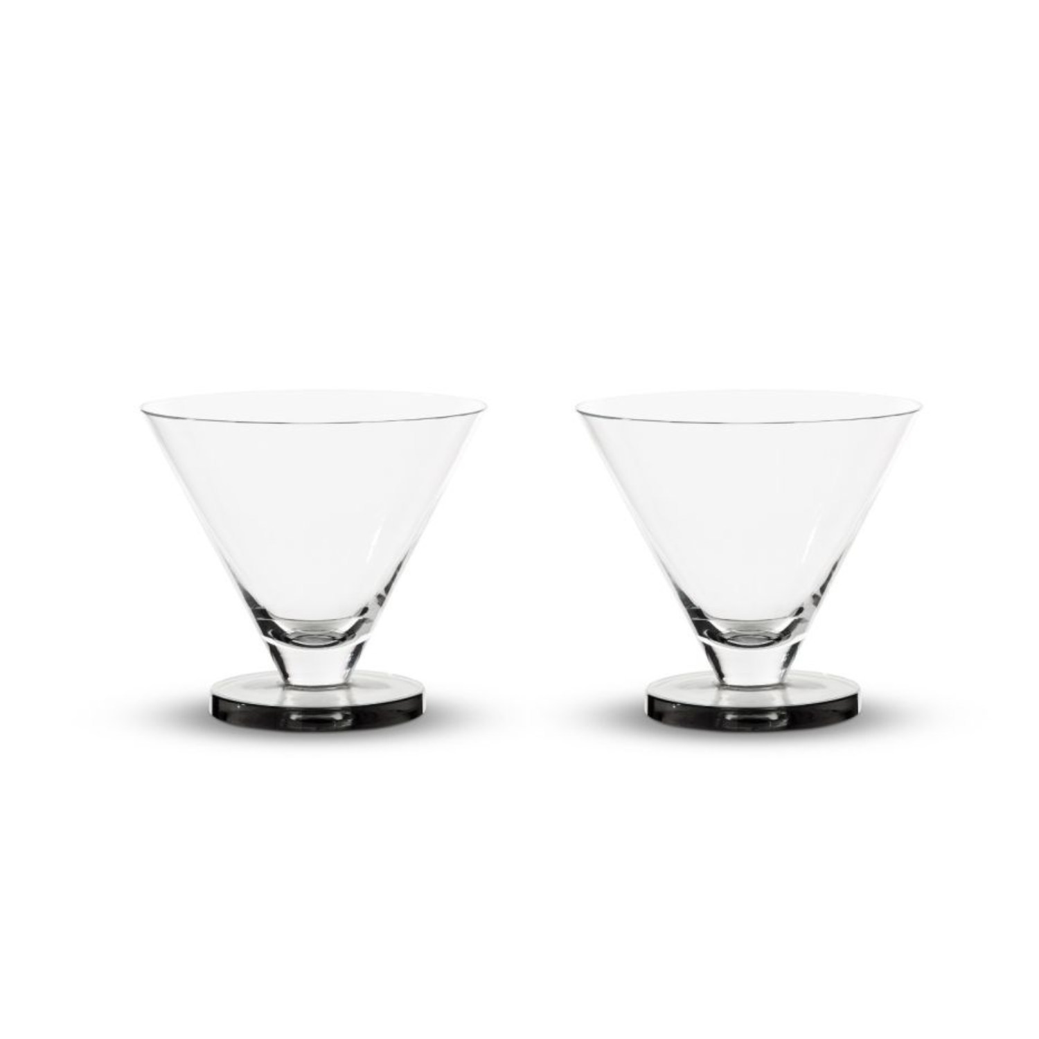 Set of glasses for puck glass cocktails