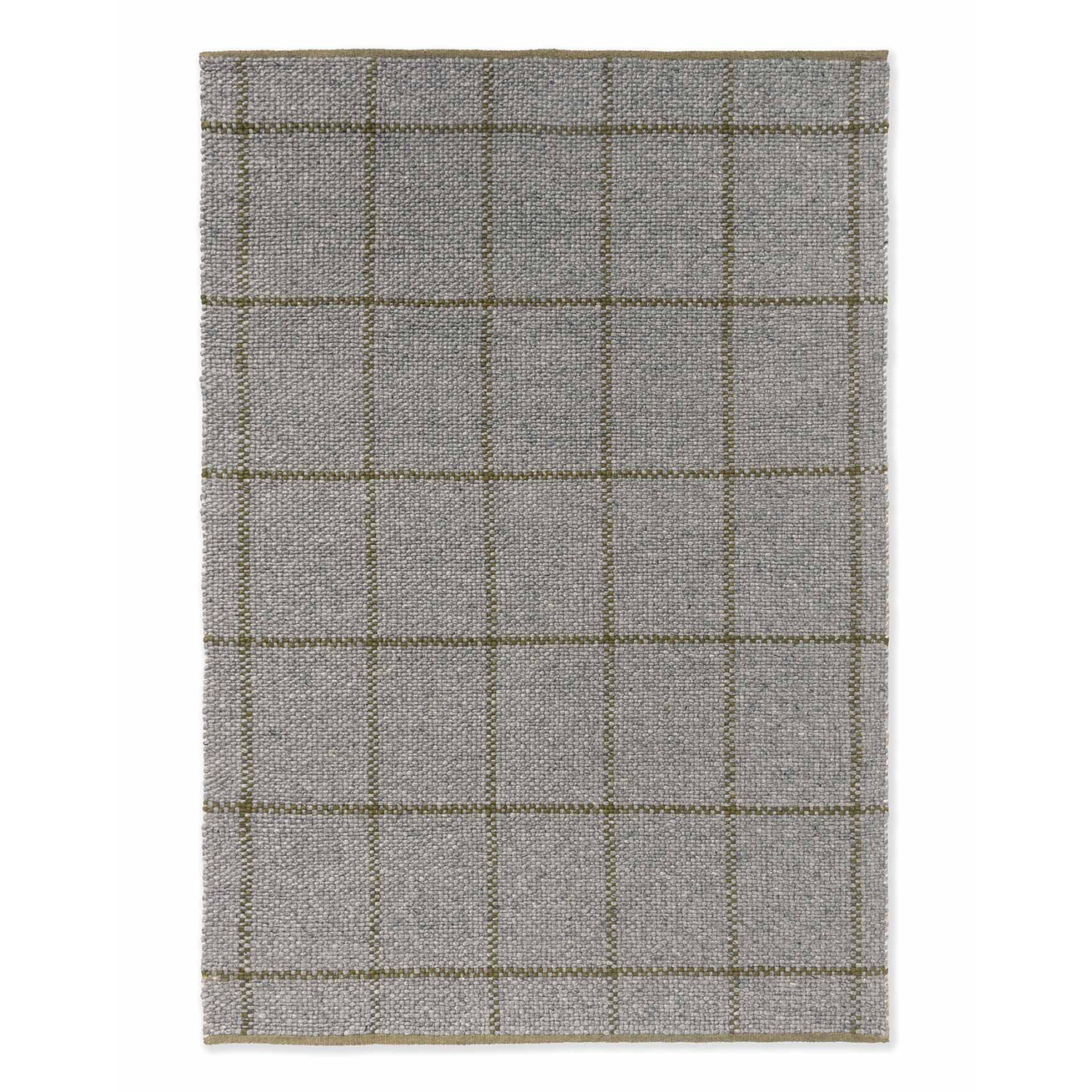 Craft Matter Check Gray rug with green