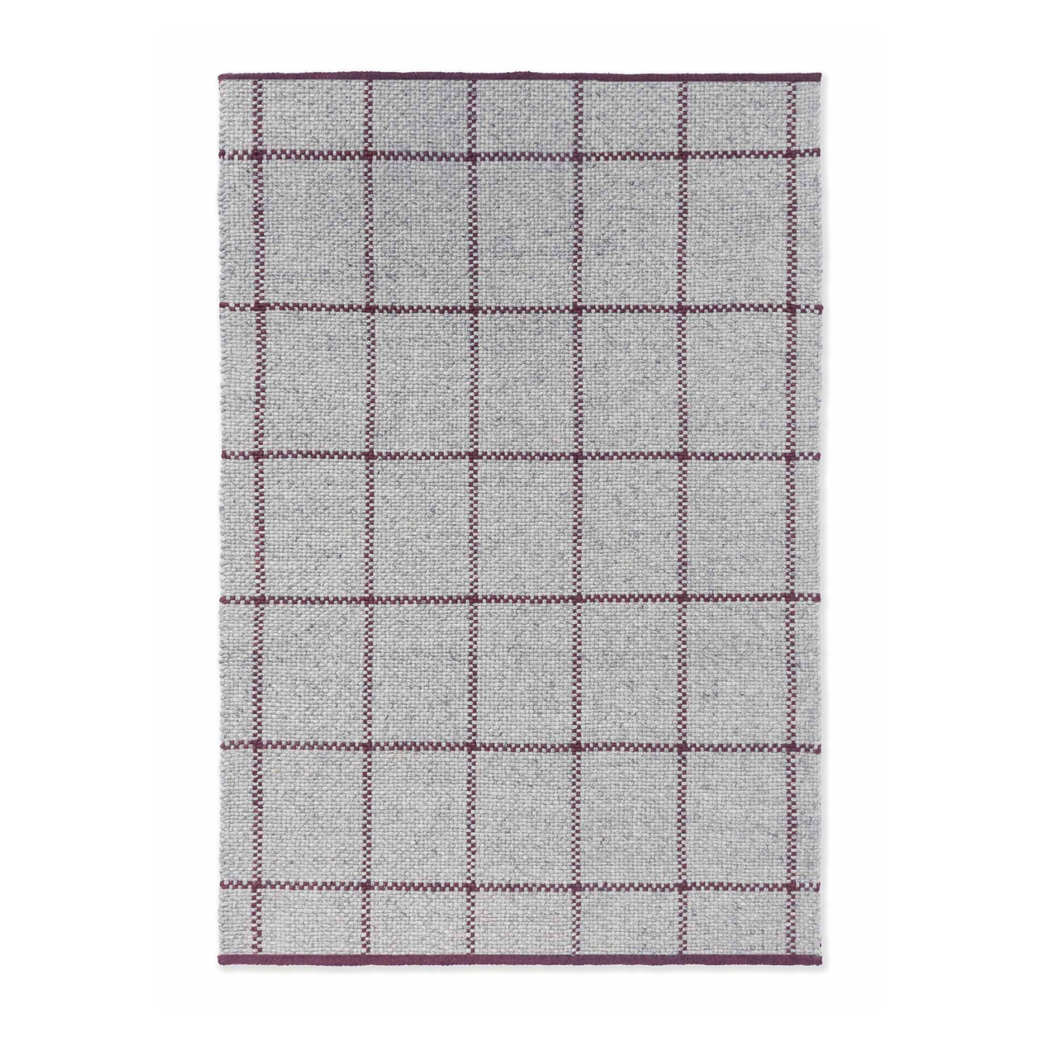 Craft Matter Check Gray rug with burgundy