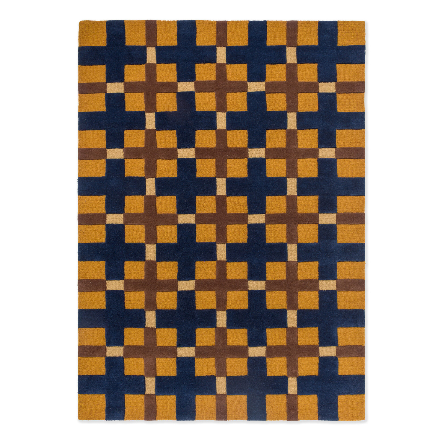 Milano navy-yellow decor rug